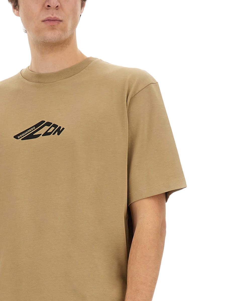 Dsquared2 Dsquared Men "icon New Generation Loose Fit" T-shirt In Beige