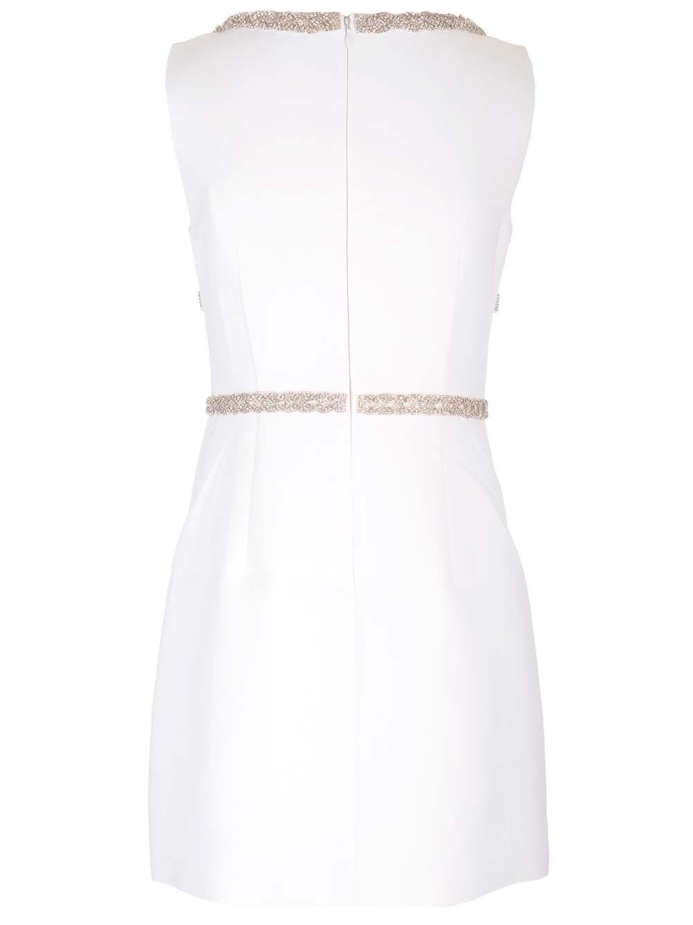 Shop Self-portrait Mini Dress With Diamond Bows In White