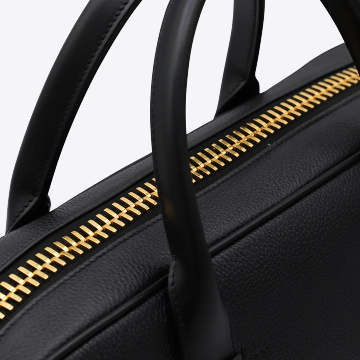 Tom Ford Black Leather Shoulder Bag In Black