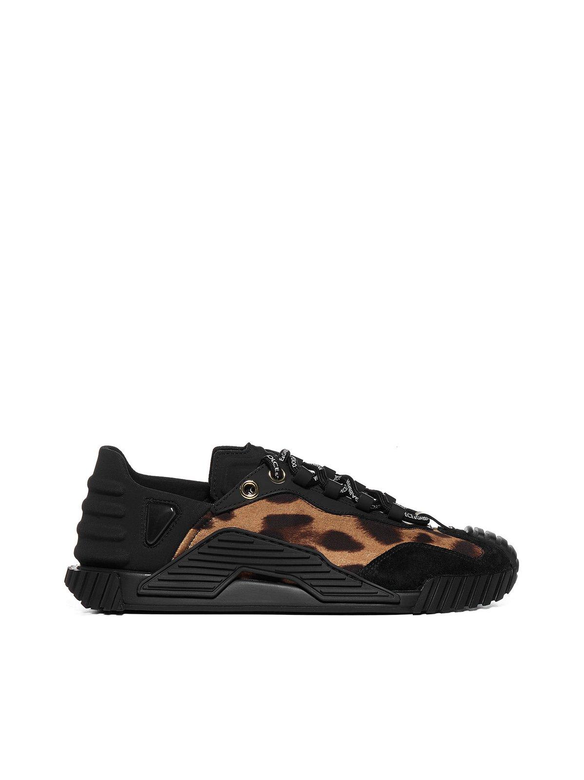 Shop Dolce & Gabbana Ns1 Sneakers In Nero/leopardo