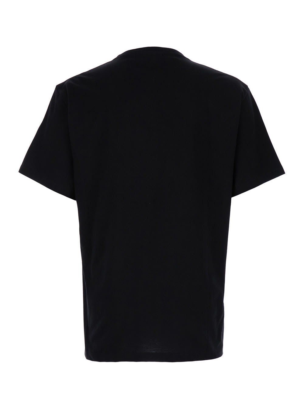 Shop Alexander Mcqueen Black T-shirt With Glitter Logo Print In Cotton Man