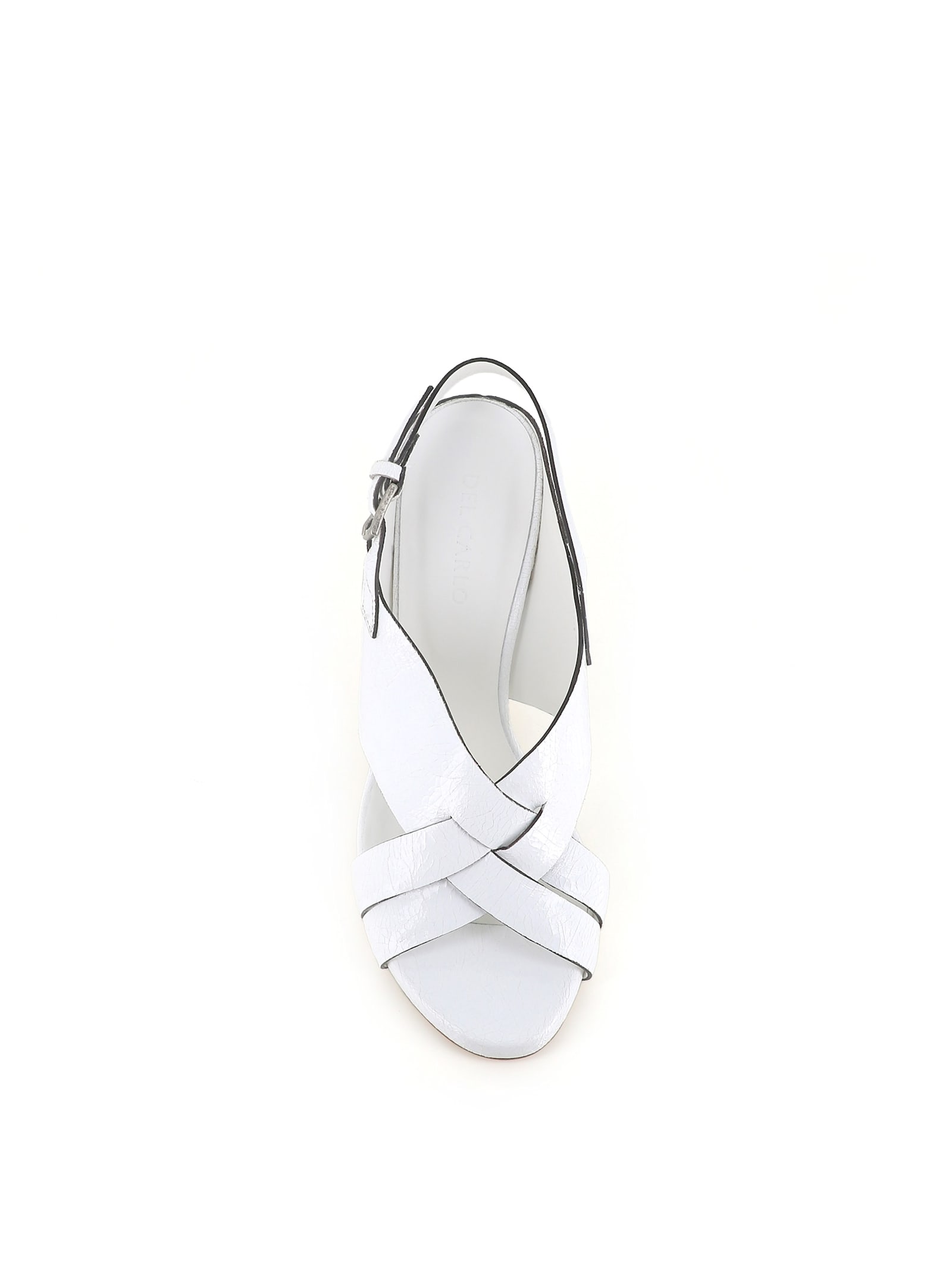 Del Carlo Slingback Cross-strap Sandals In White