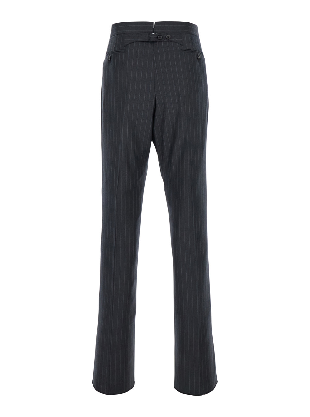 Shop Thom Browne Grey Pinstripe Pants With Concealed Closure In Wool Man