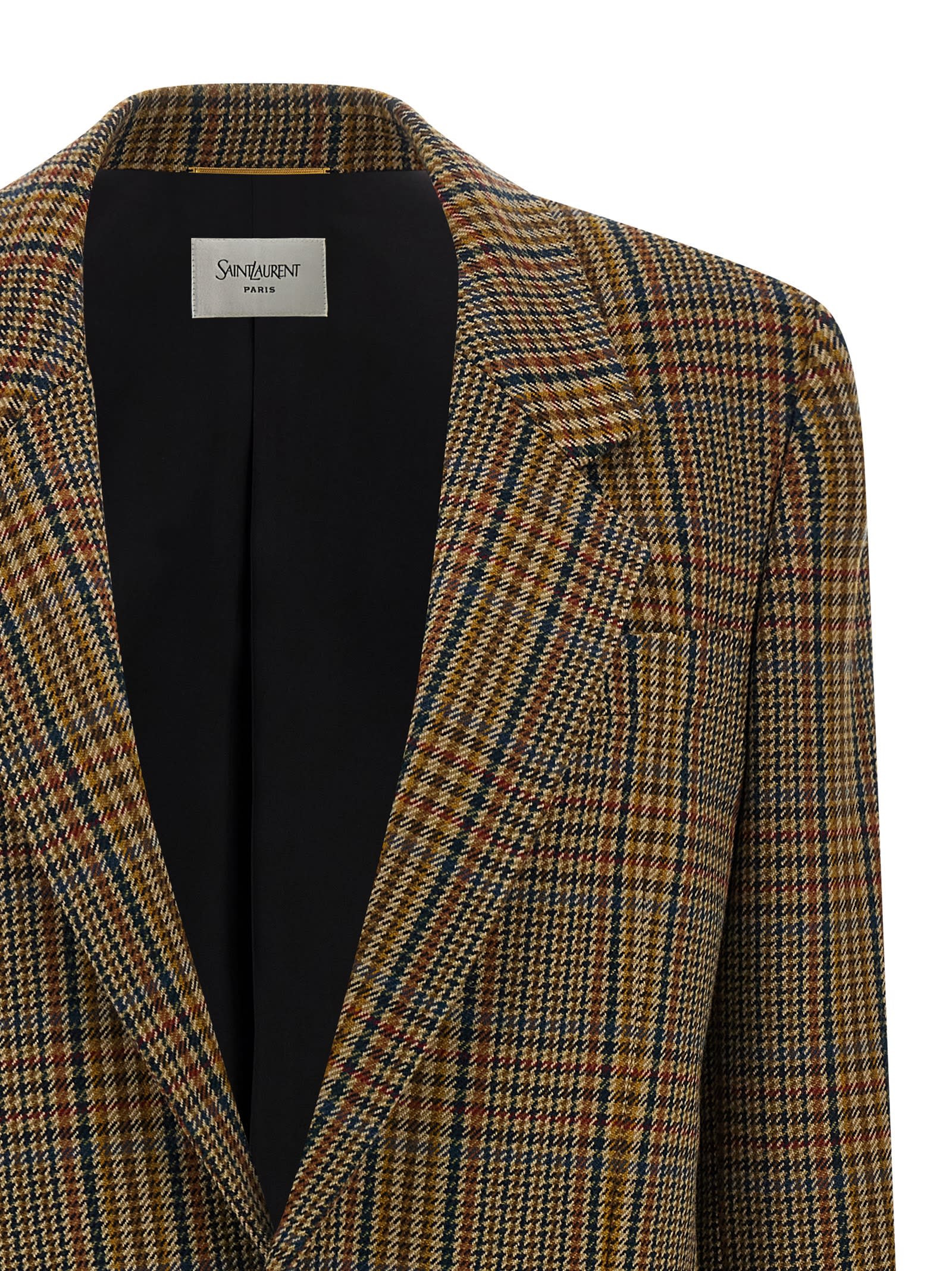 Saint Laurent Prince Of Wales Blazer In Multi