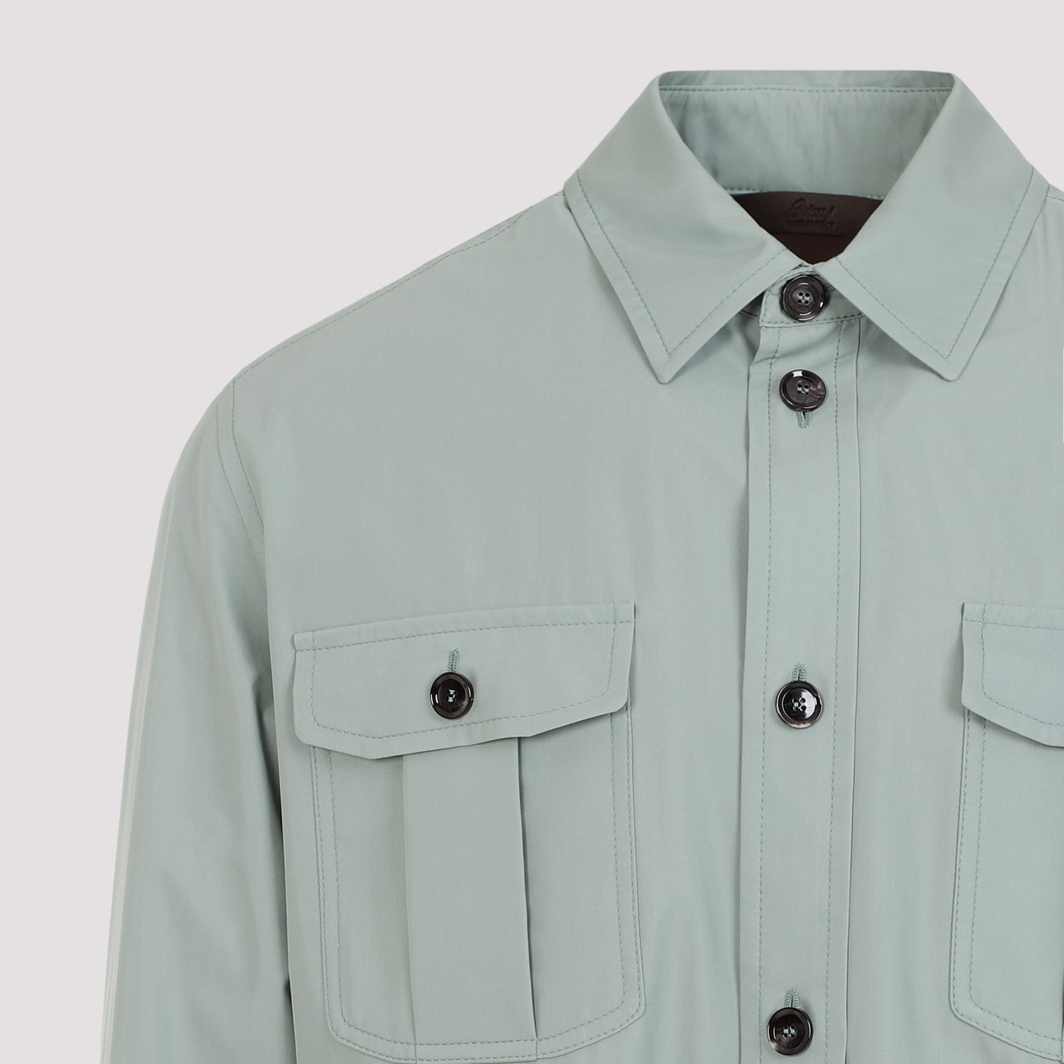 Shop Brioni Shirt In Aqua