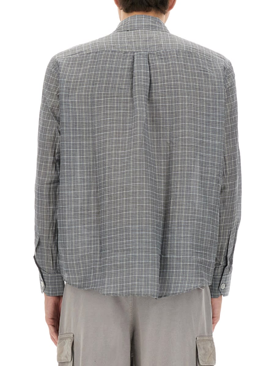 Our Legacy Checked Pattern Button-down Collar Shirt In Gray