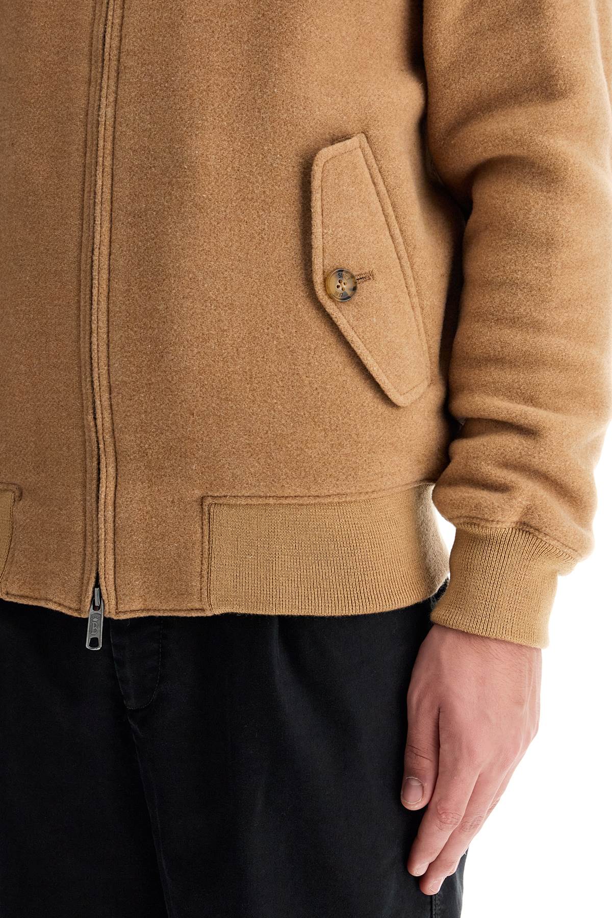 Shop Baracuta Harrington G9 Wool Jacket  In Camel