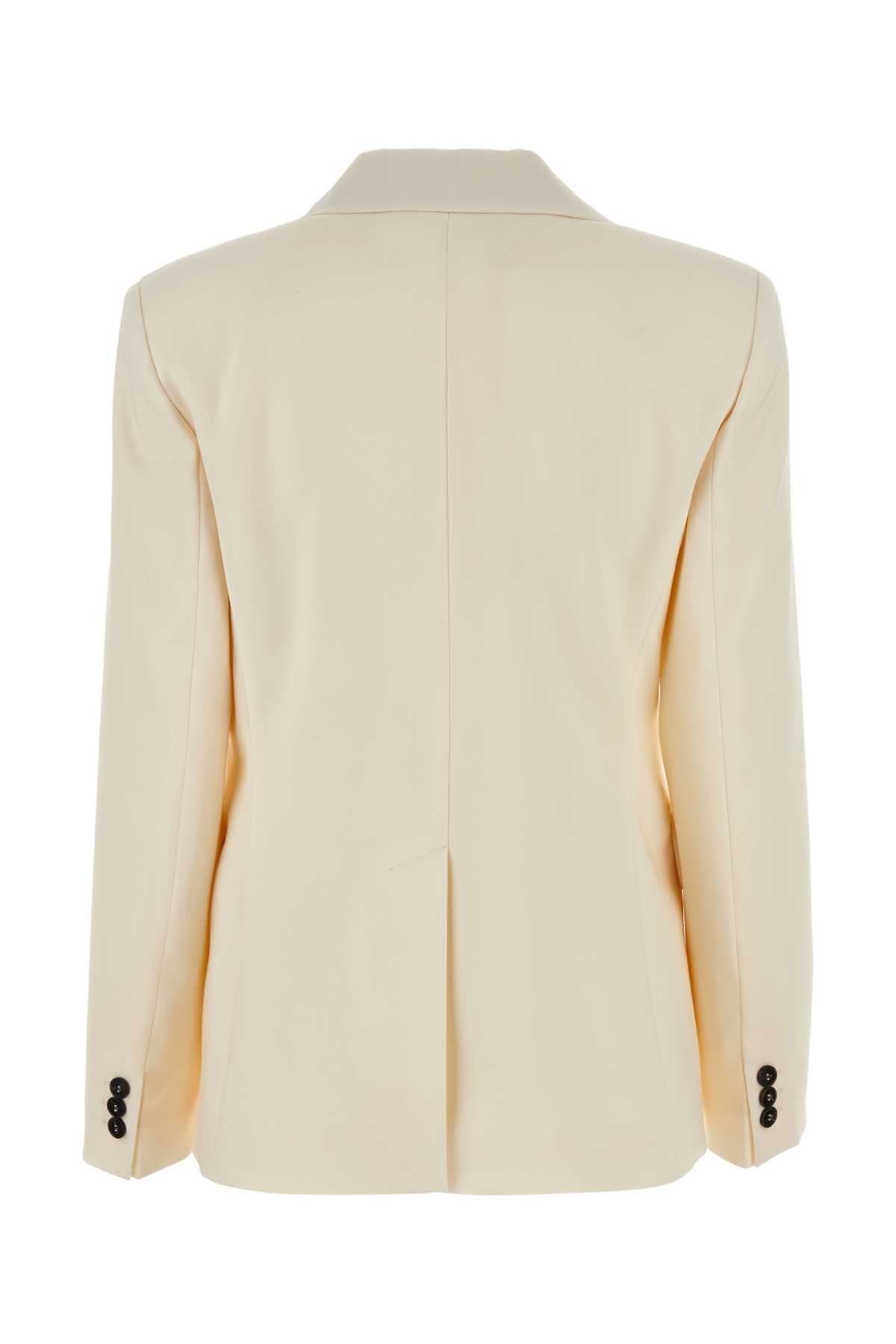 Shop Weekend Max Mara Cream Wool Lamine Blazer In Ecru