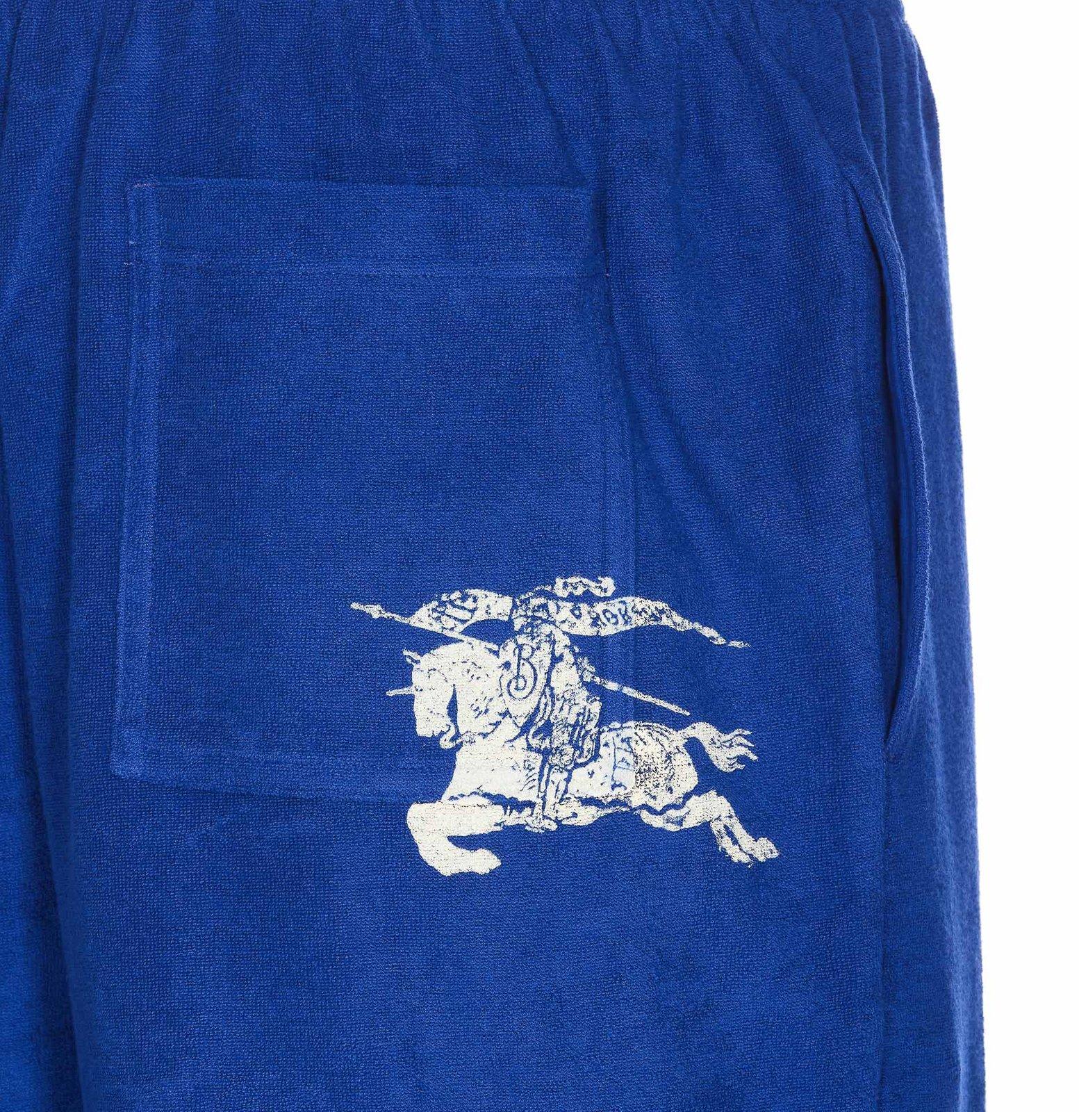 Shop Burberry Ekd-print Drawstring Shorts In Blue