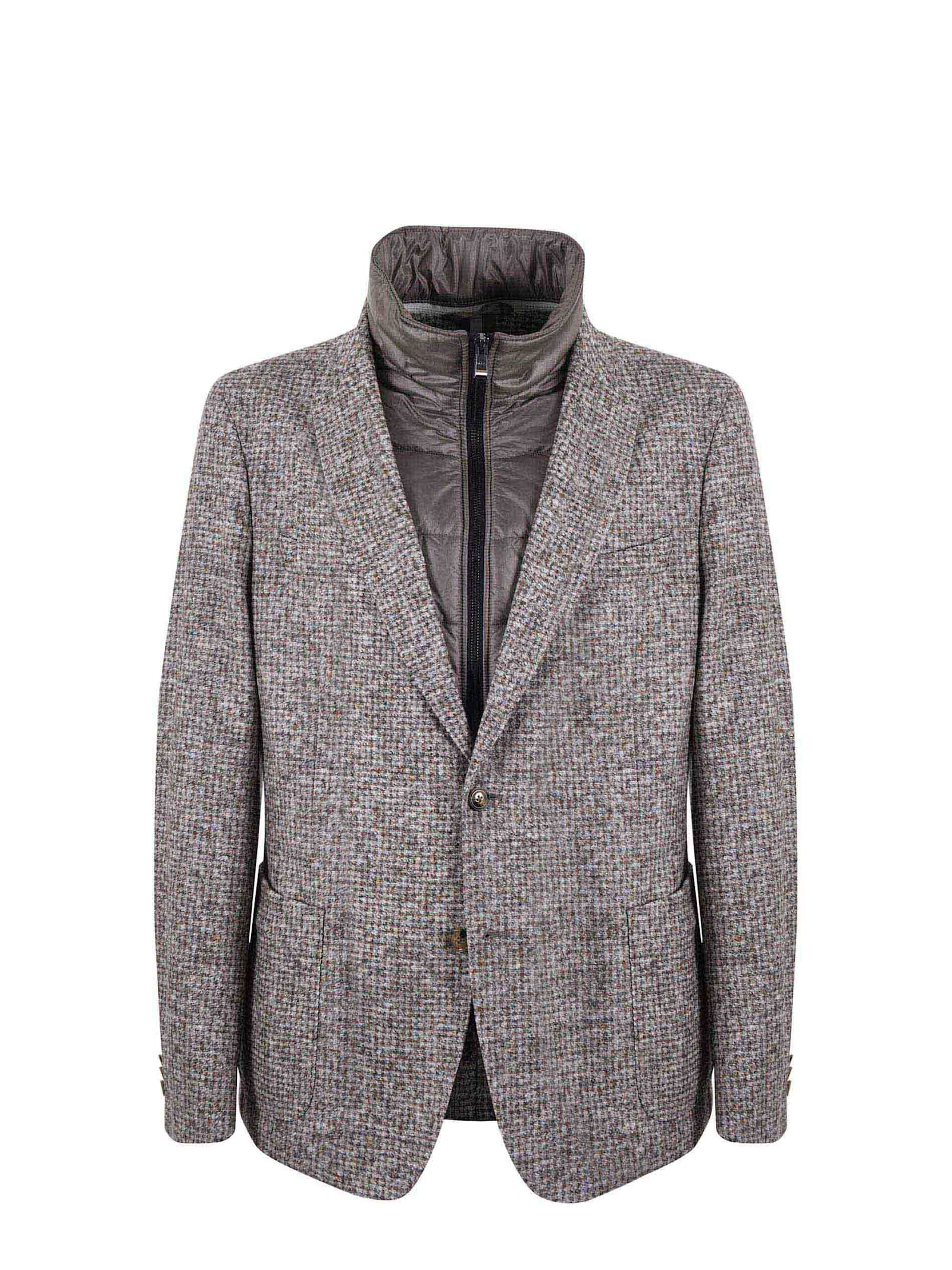 Jacket In Wool And Cotton Jersey