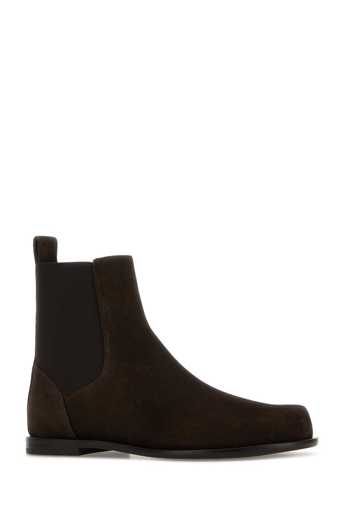 Fendi Suede Chelsea Ankle Boots With Elastic Panels In Brown