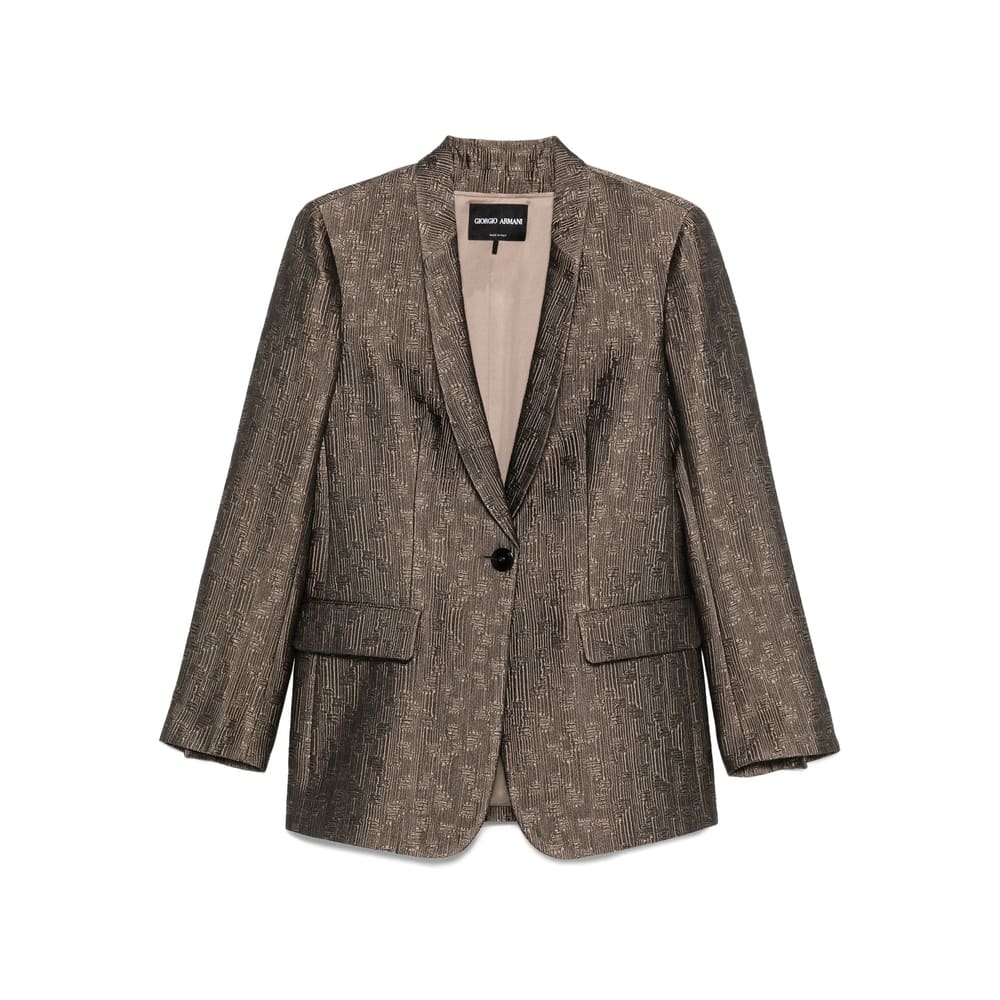 Giorgio Armani Single-breasted Jacket In Brown