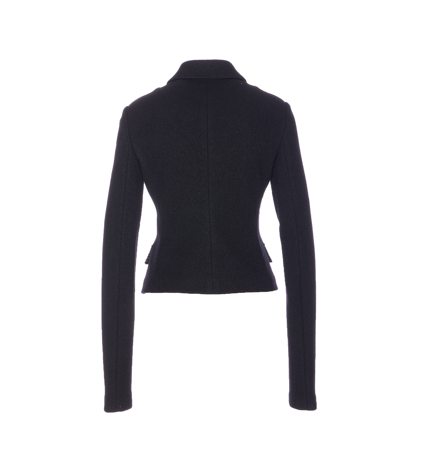 Dolce & Gabbana Knitted Jacket With Long Sleeves And Flap Pockets In Black