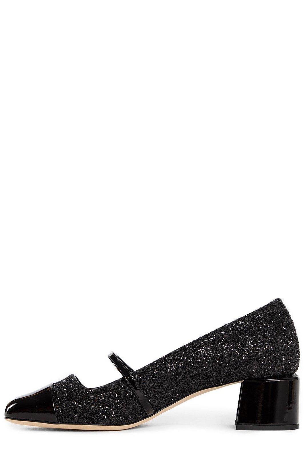 Shop Jimmy Choo Elisa 45 Glitter Pumps In Black Black