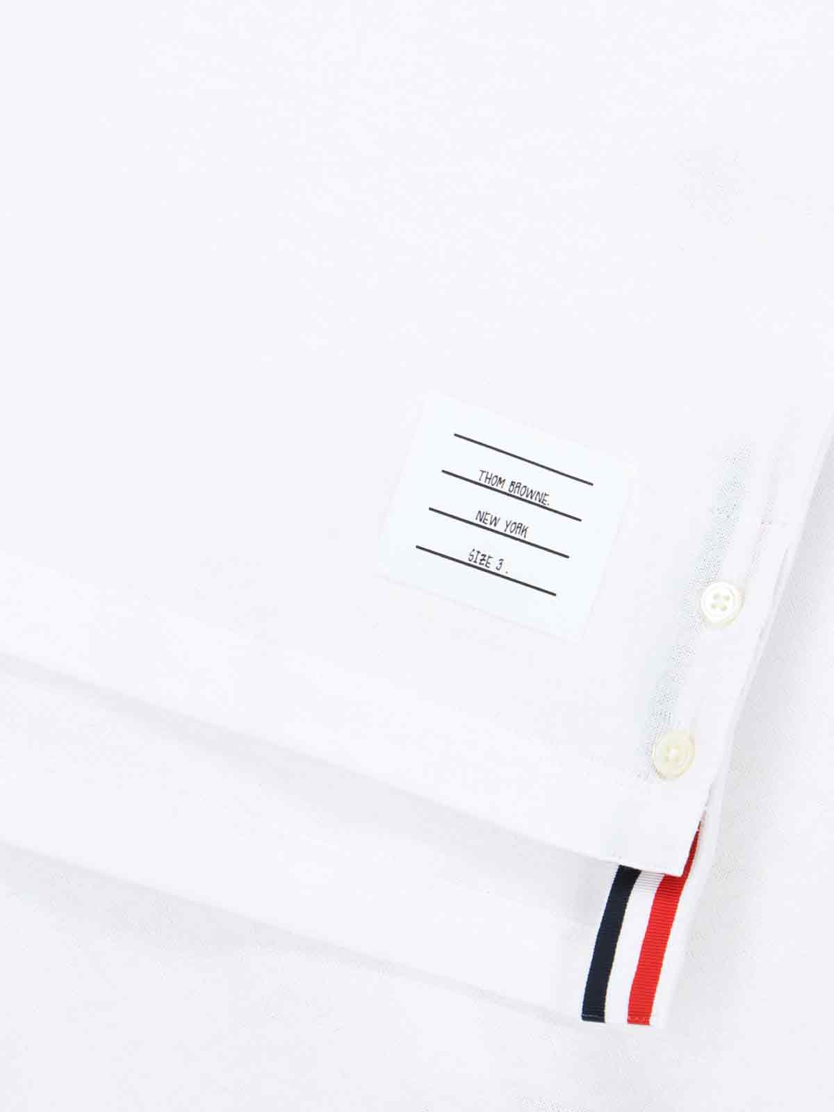 Shop Thom Browne Tricolor Detail Polo Shirt In White