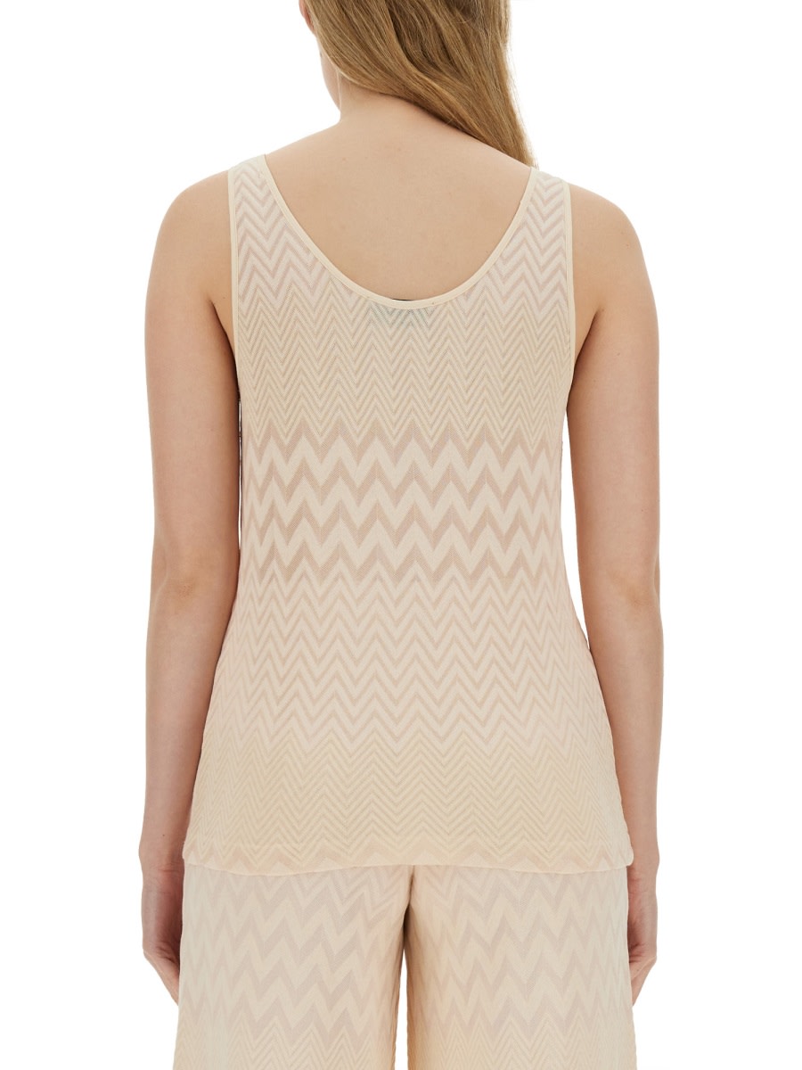 Shop Missoni Tank Top In Ivory
