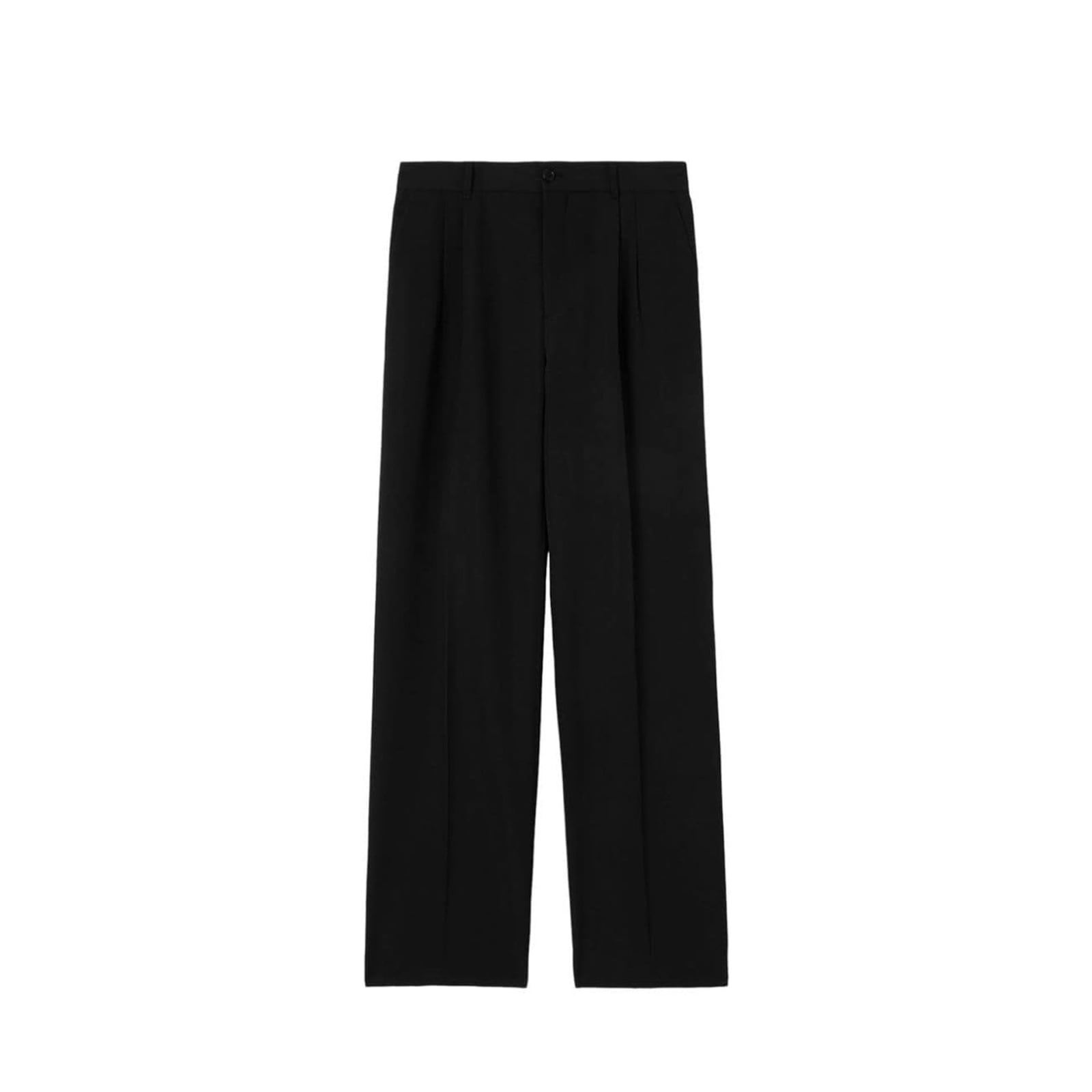 Shop Burberry Wool Pants In Black