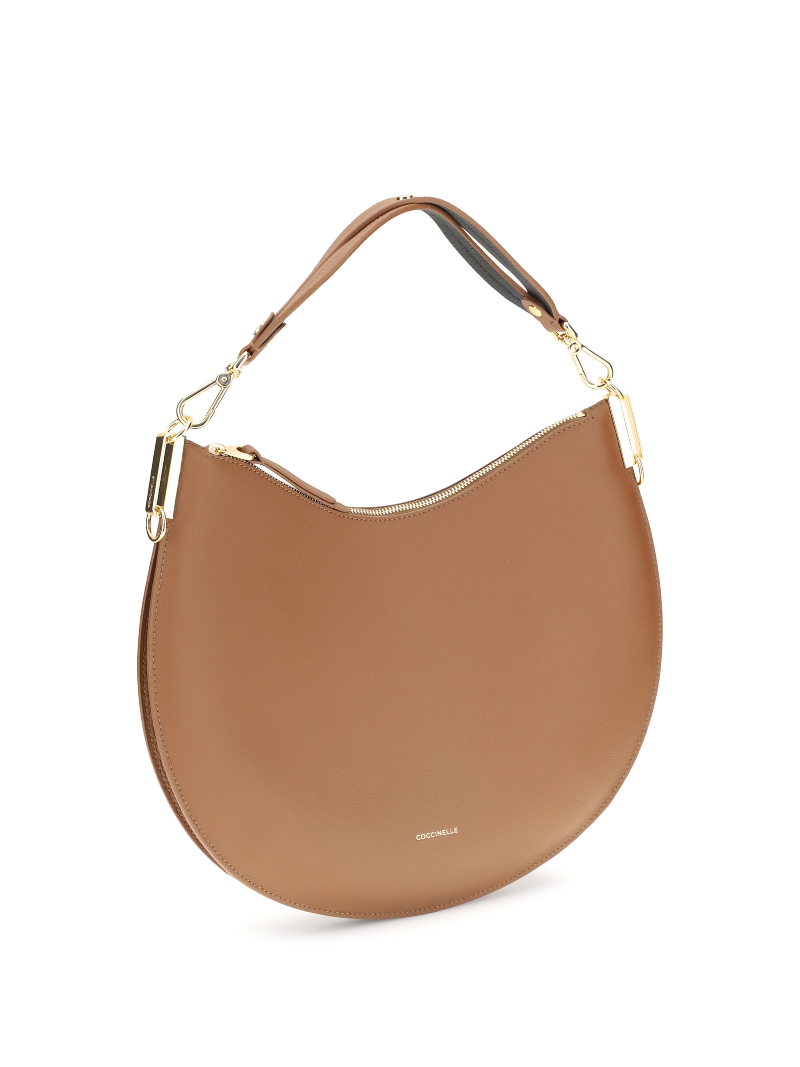 Coccinelle Large Sunup Half-moon Calfskin Shoulder Bag