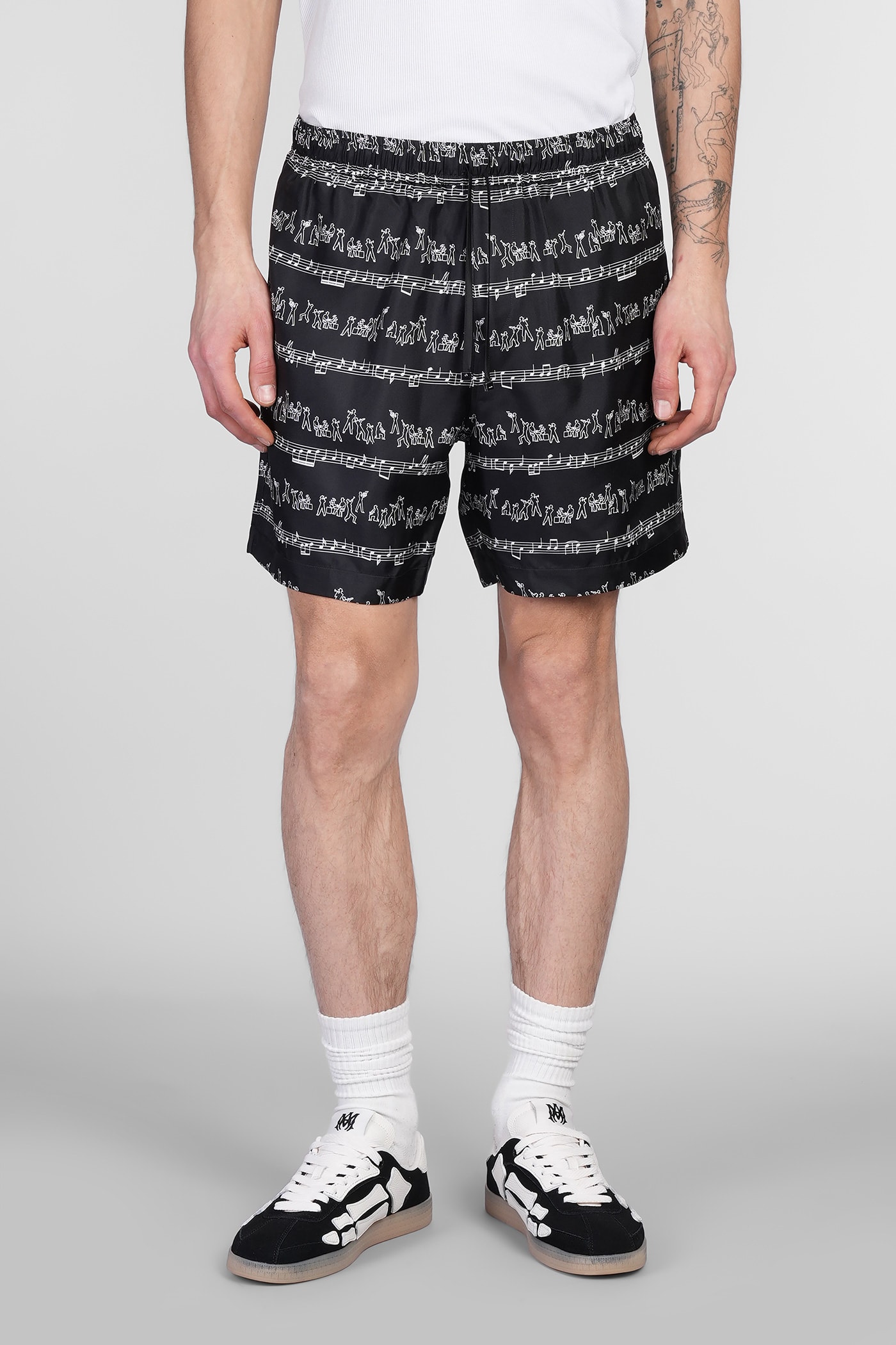 Amiri Graphic-print Shorts In Black