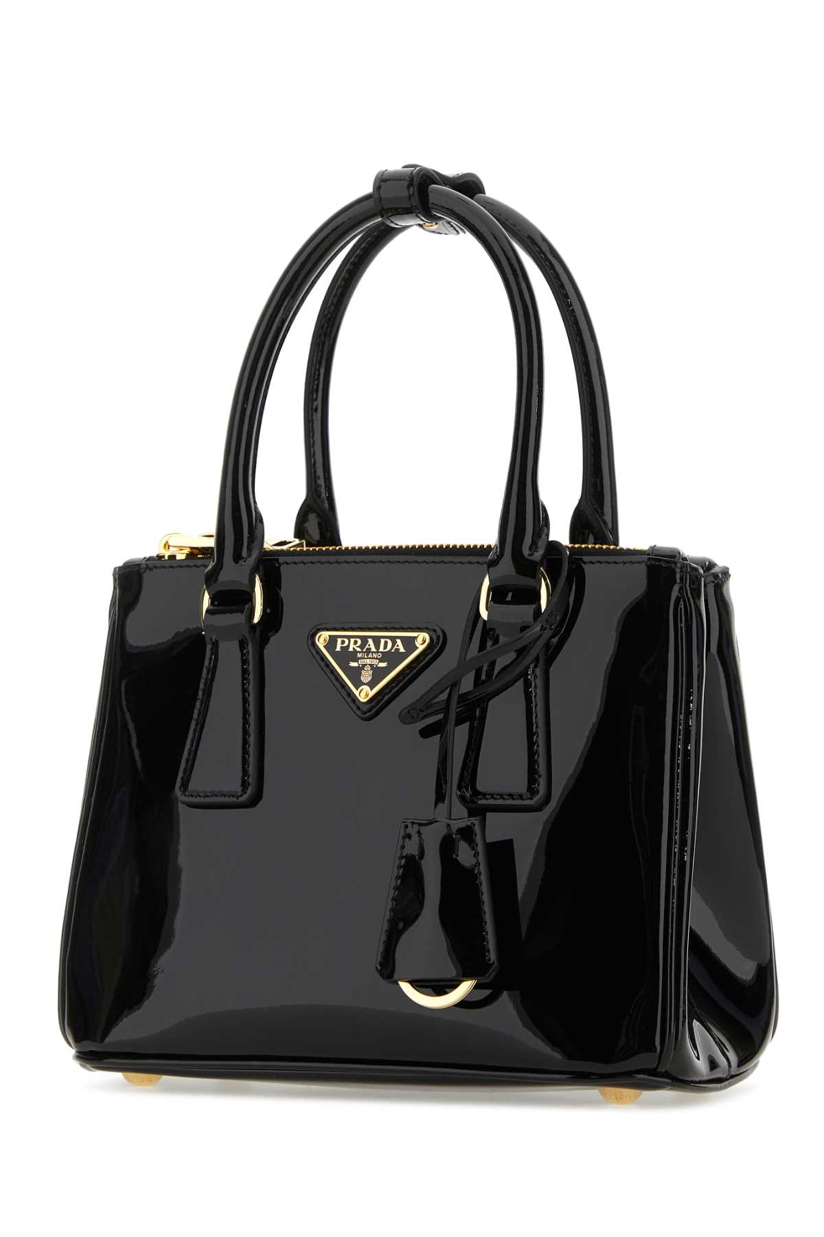 Shop Prada Black Mini Galleria Leather Handbag In Neror