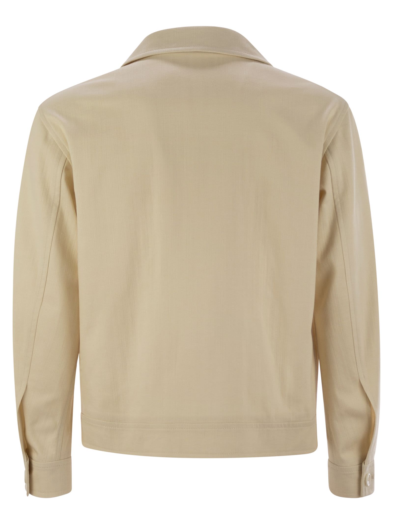 Tagliatore Men's Stretch Cotton Blend Jacket In Cream