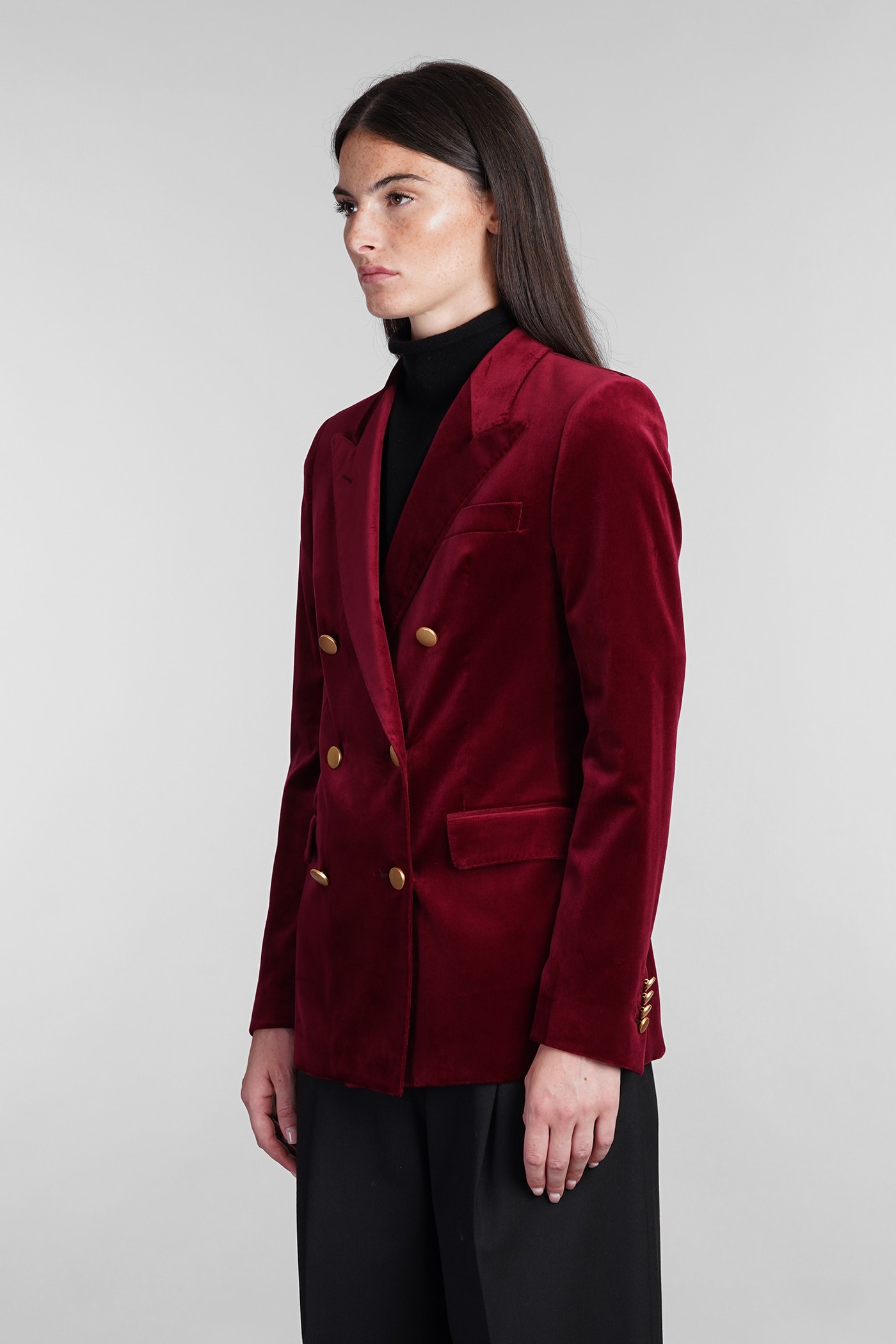 Shop Tagliatore J Parigi10b Blazer In Bordeaux Cotton