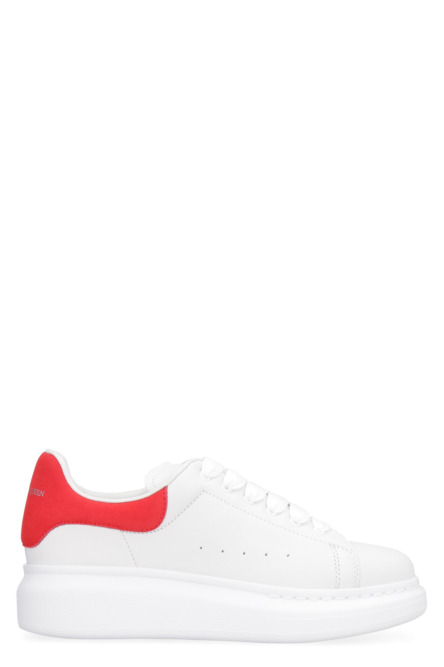 Shop Alexander Mcqueen Molly Leather Sneakers In White