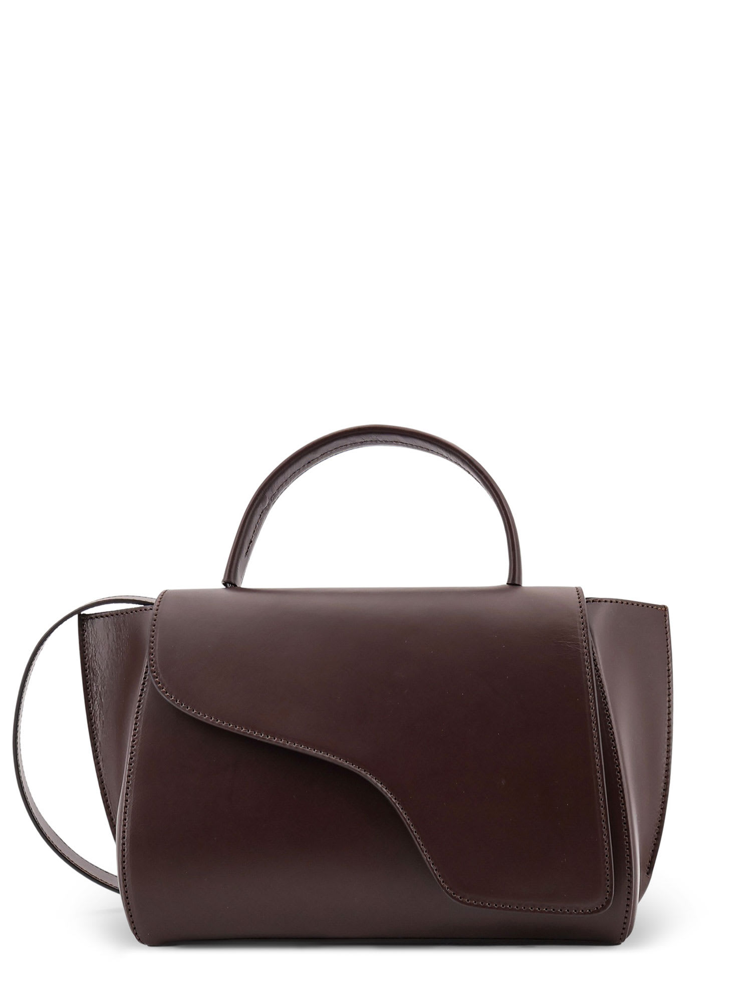 Atp Atelier Arezzo Leather Shoulder Bag In Brown