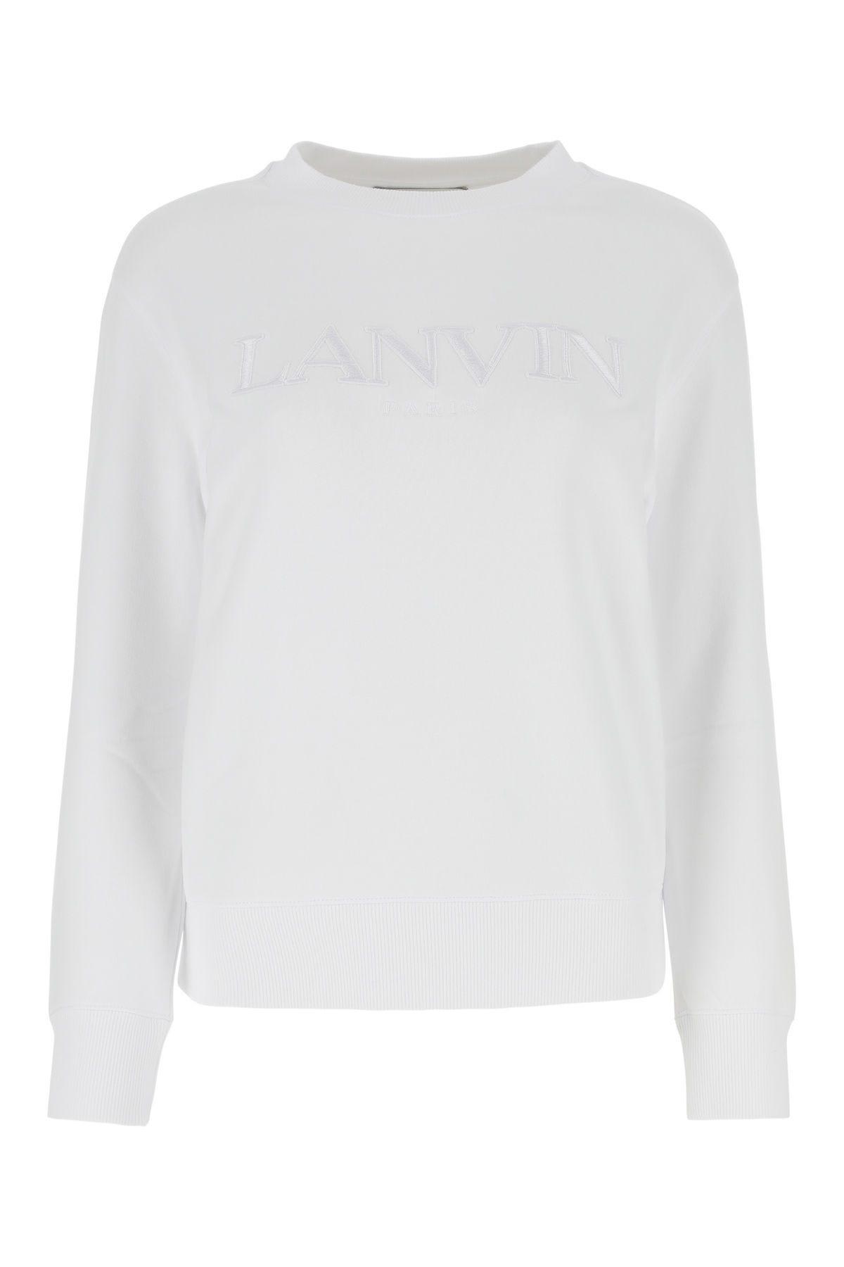 Shop Lanvin White Cotton Sweatshirt In Optic White