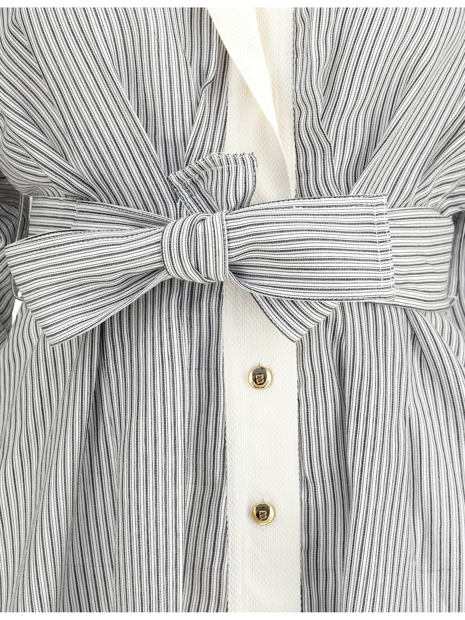 Zimmermann Illustration Tuck Mini Dress In Stripe In Gray