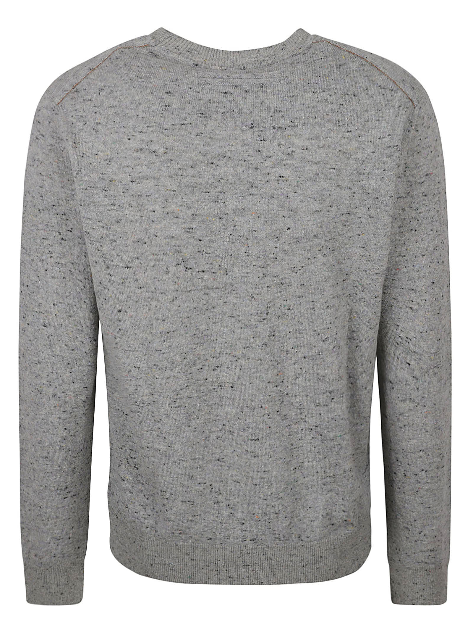 Shop Zegna Crewneck Rib Knit Sweater In Grey