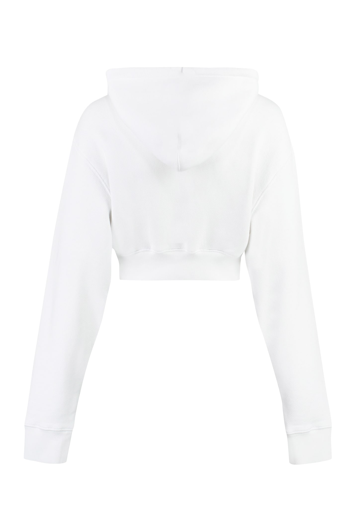 Shop Off-white Cropped Hoodie In White