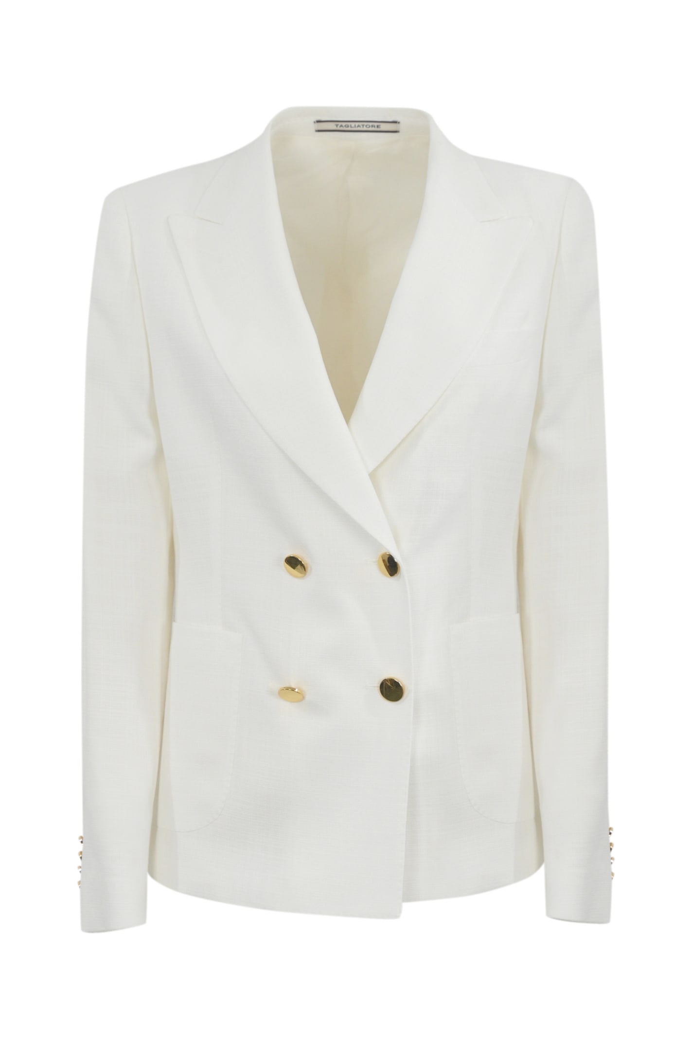 Tagliatore J-coral Double-breasted Blazer In Viscose In Bianco