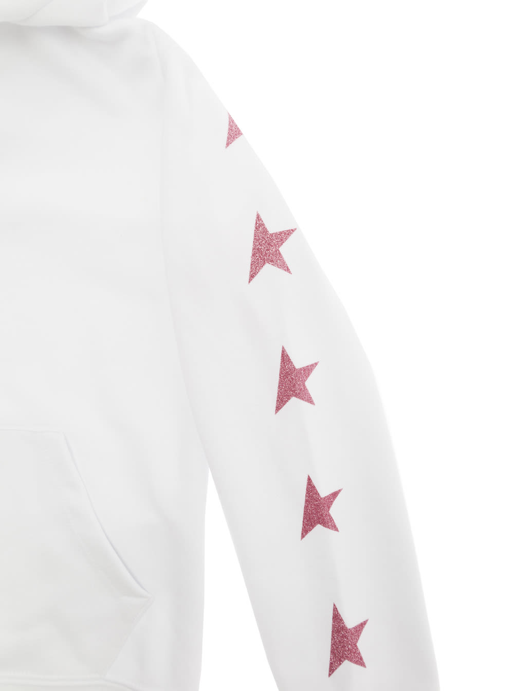 Shop Golden Goose Star Girls Zipped Sweatshirt Hoodie / Kangaroo Pocket / Glitter Multistar Printed Include Cod Gyp In White