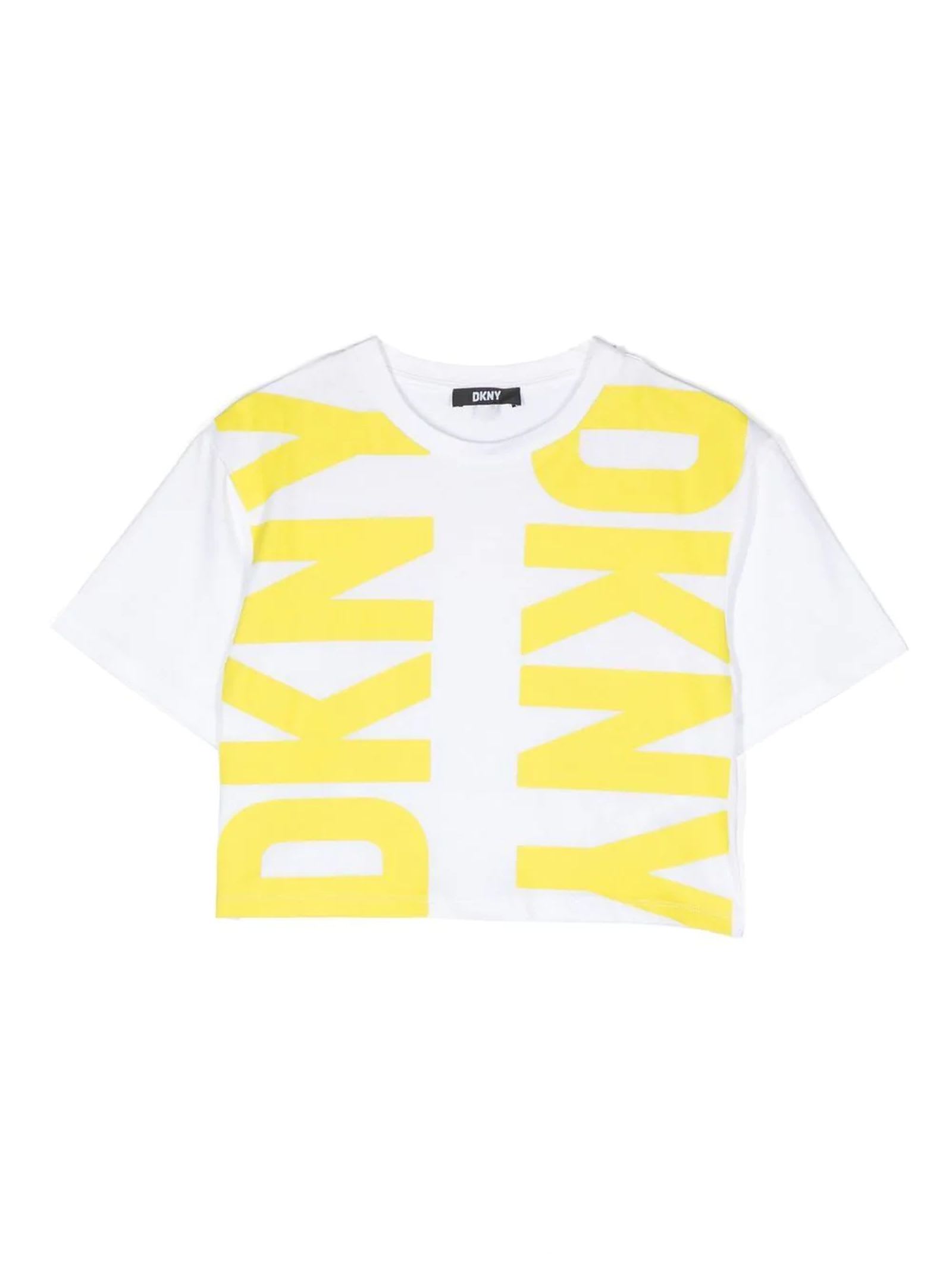 DKNY White Cotton Tshirt