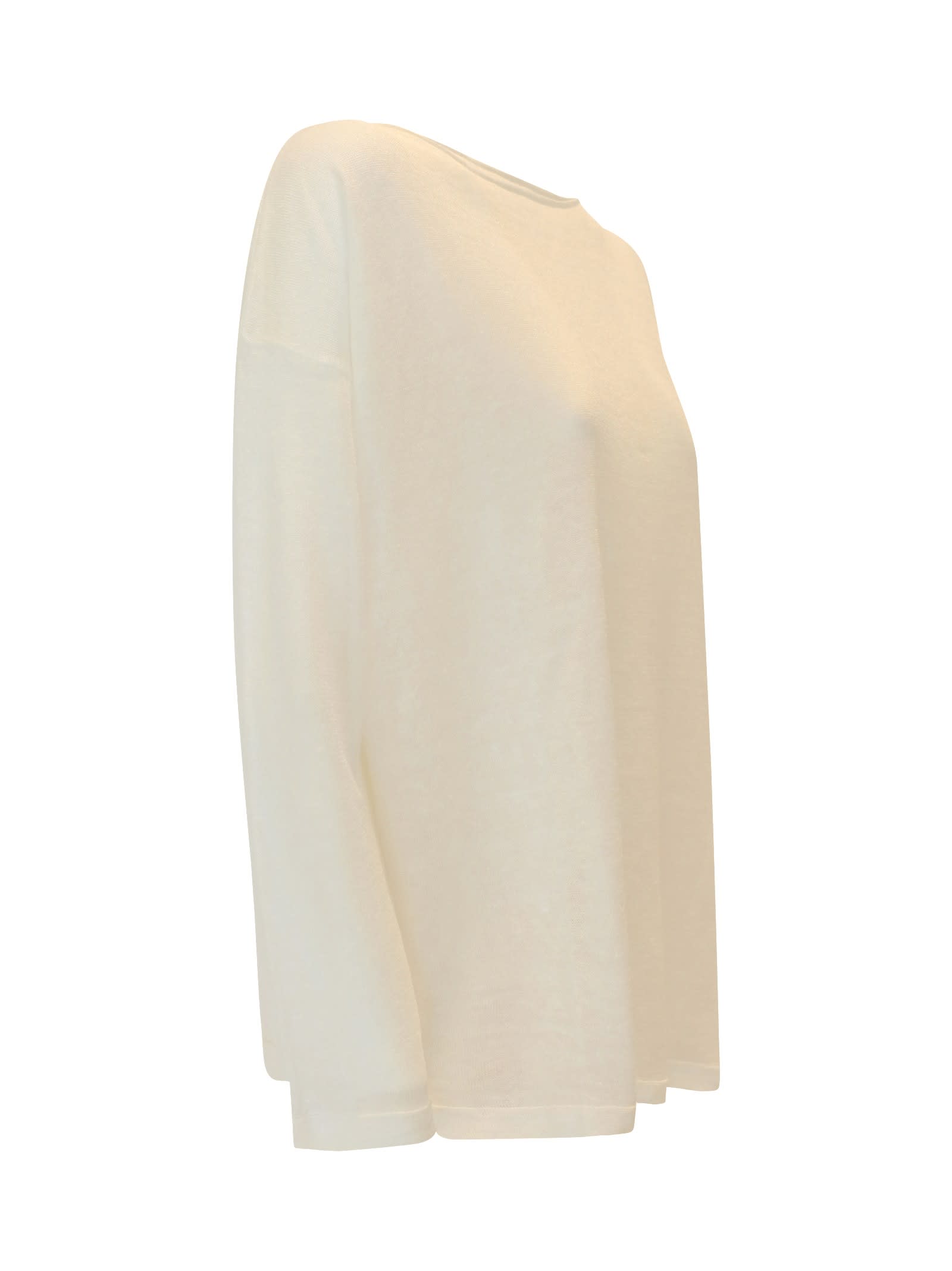 P.A.R.O.S.H PAROSH BABYLON IVORY LINEN/VISCOSE SWEATER