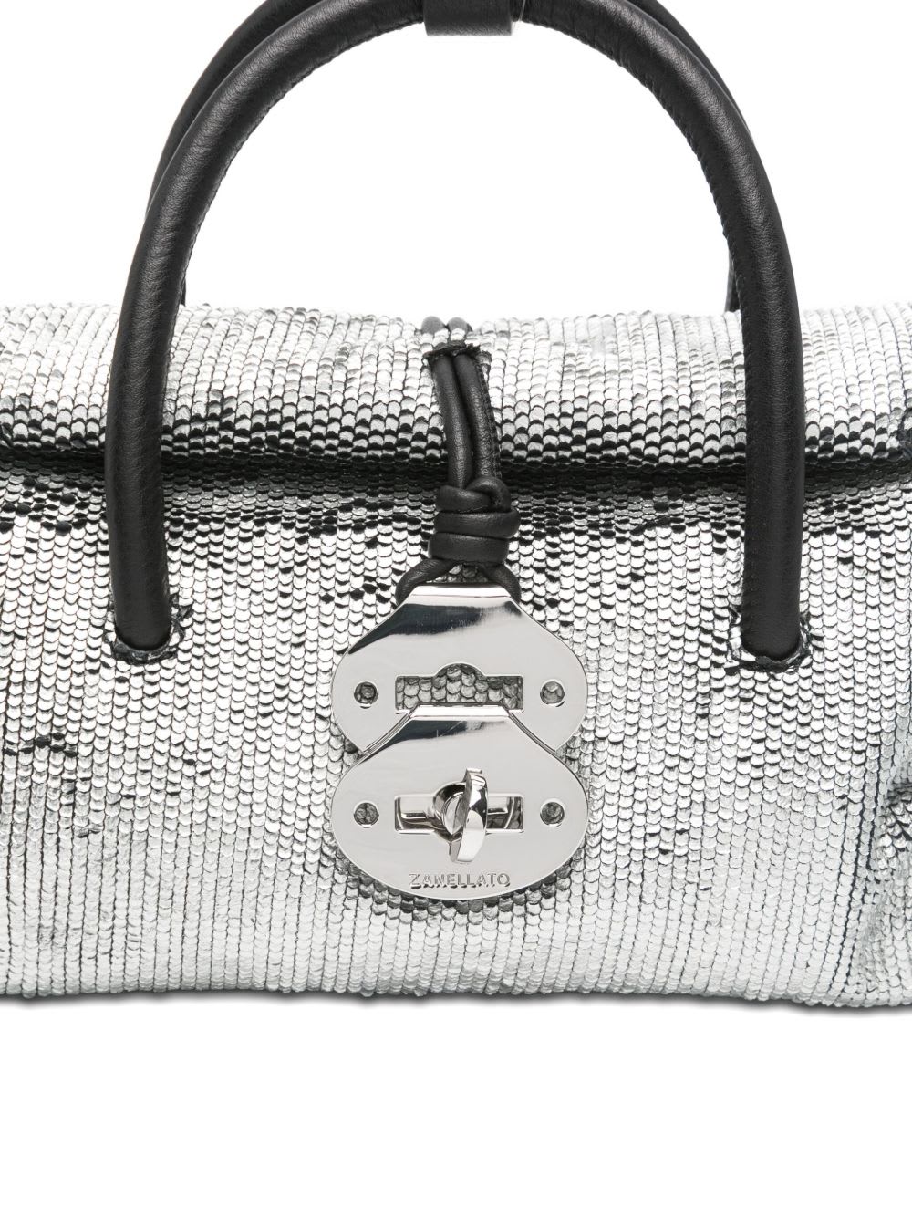Zanellato Dotta Cbi Baby Leather Handbag In Silver