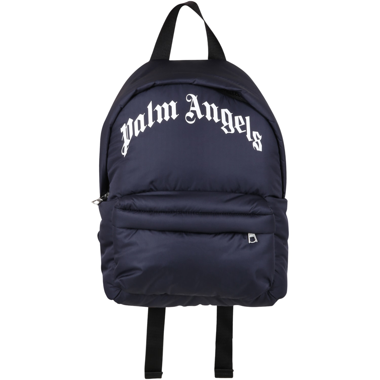 Palm Angels Blue Backpack For Kids With White Logo