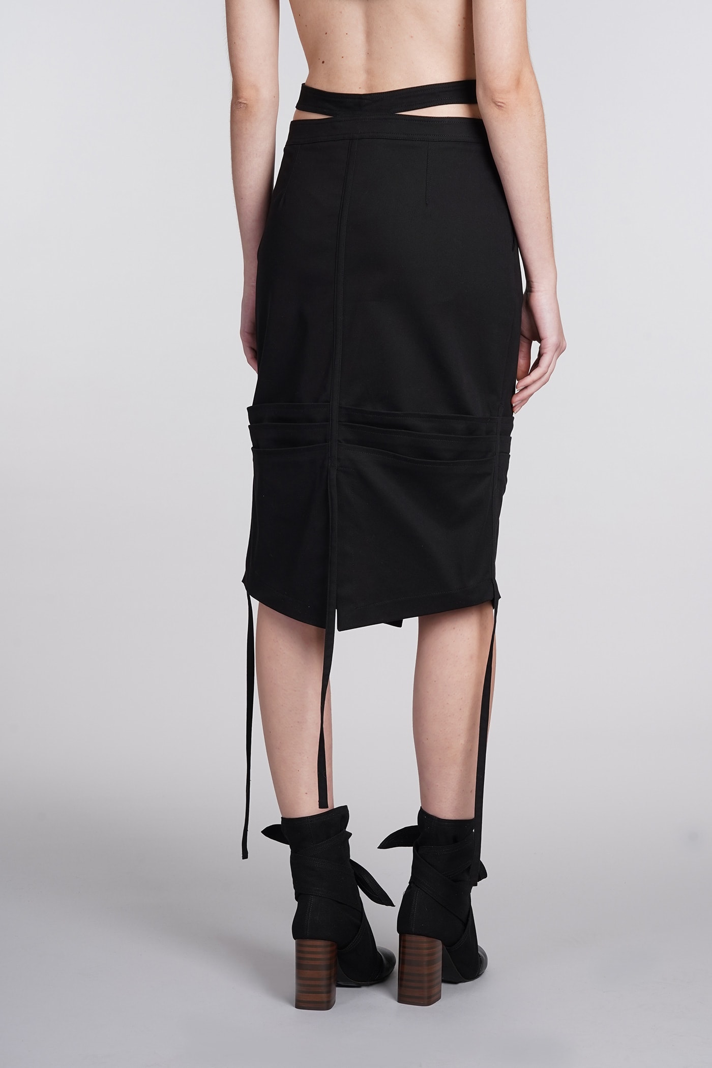 Shop Andreädamo Skirt In Black Cotton