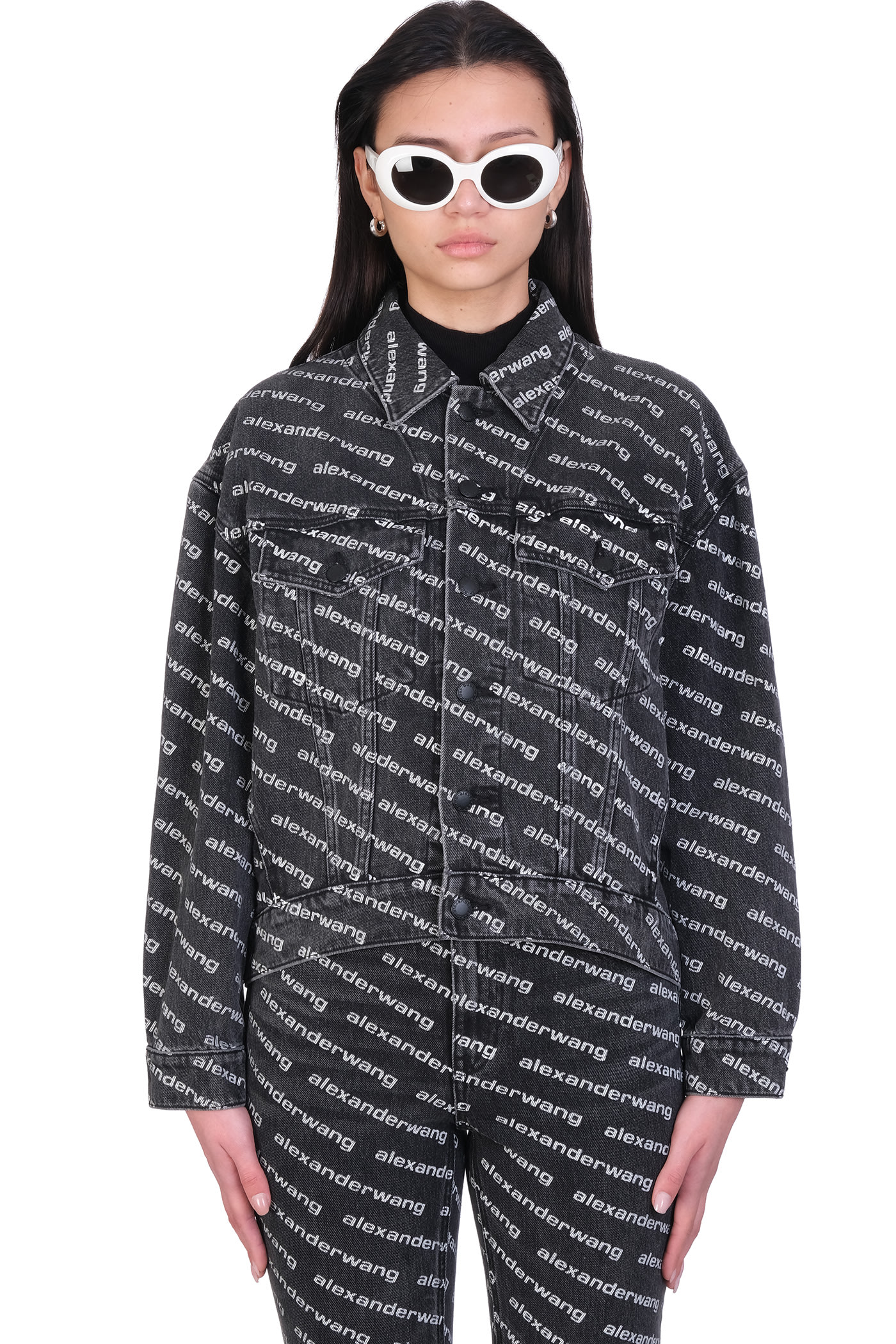 Photo of  Alexander Wang Denim In Black Denim- shop Alexander Wang jackets online sales