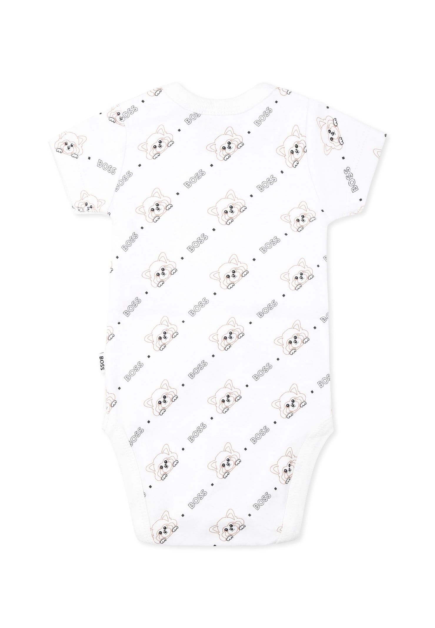Hugo Boss White Bodysuit Set For Baby Boy With Logo In White