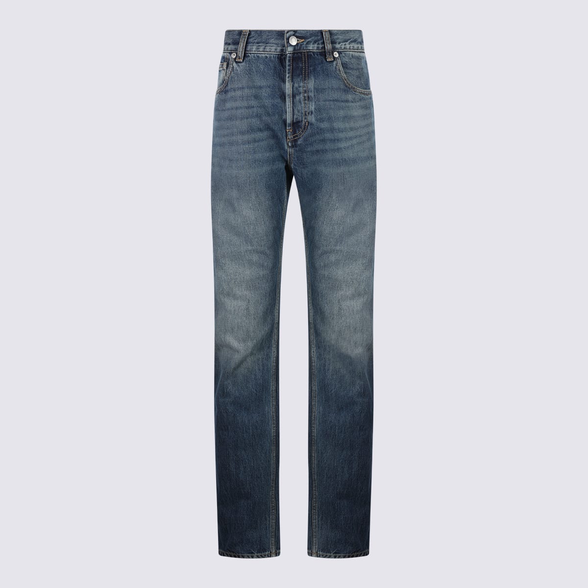 Shop Alexander Mcqueen Blue Cotton Denim Jeans