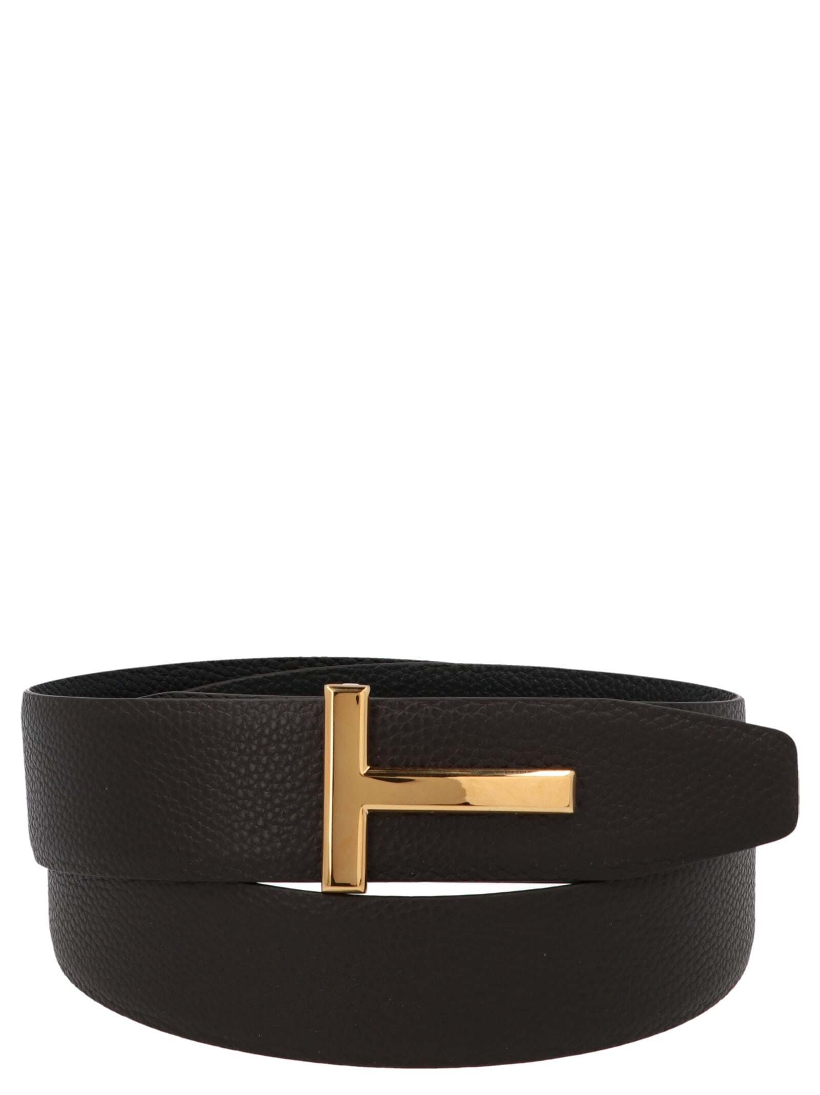 Tom Ford Reversible T Logo Leather Belt In Multicolor | ModeSens