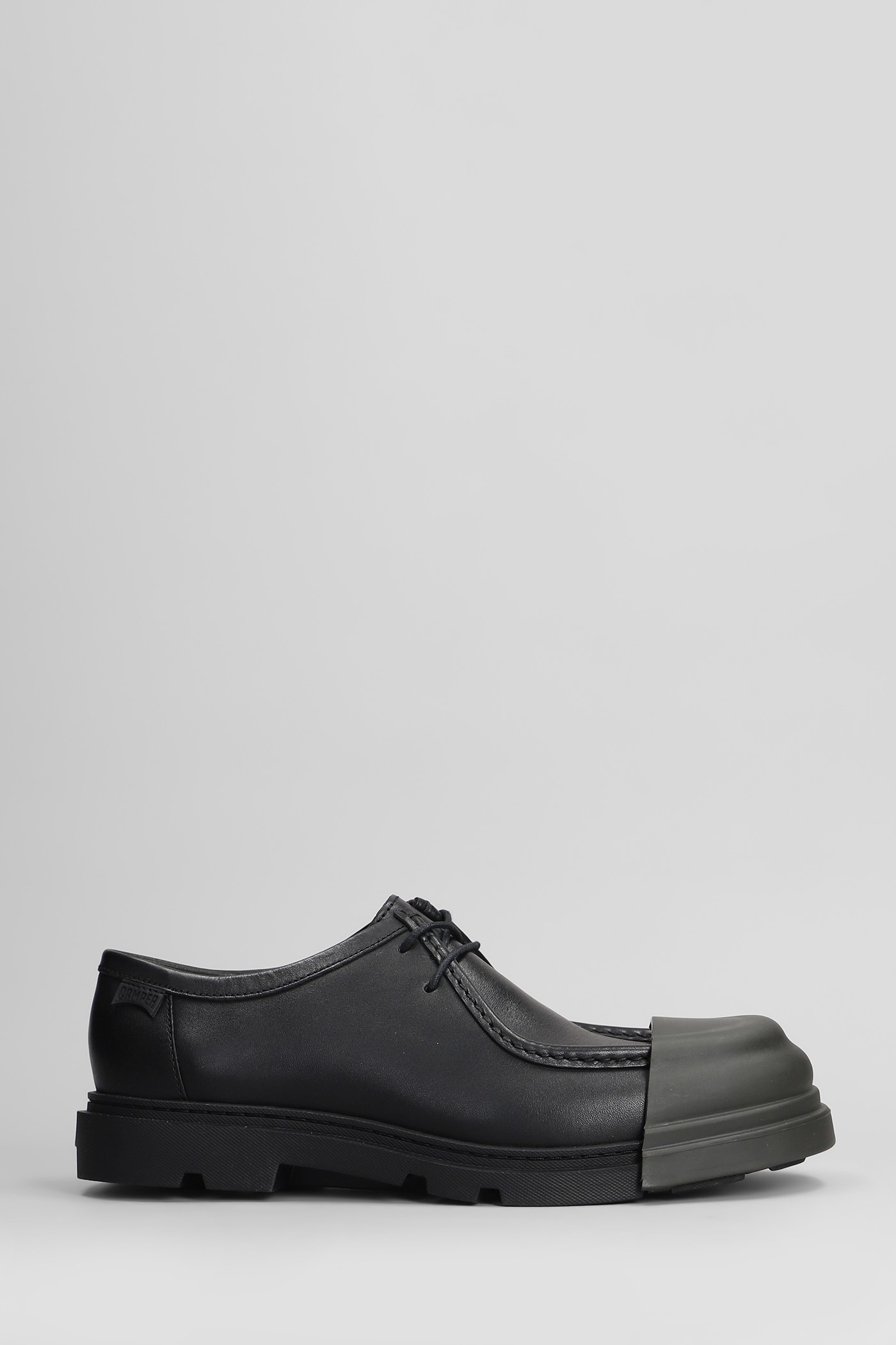 Camper Junction Lace Up Shoes In Black Leather