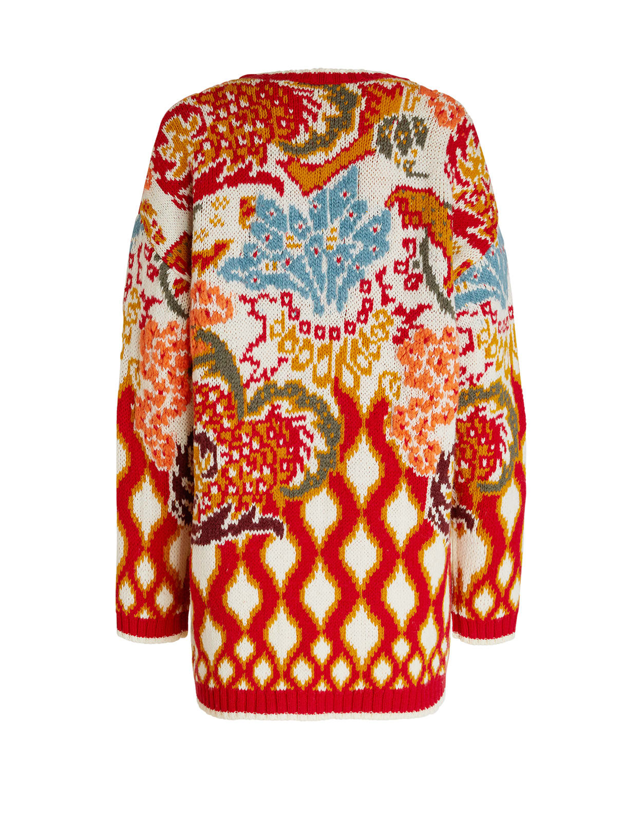 Shop Etro Woman Oversize Sweater In Jacquard Wool And Alpaca  In Multicolor