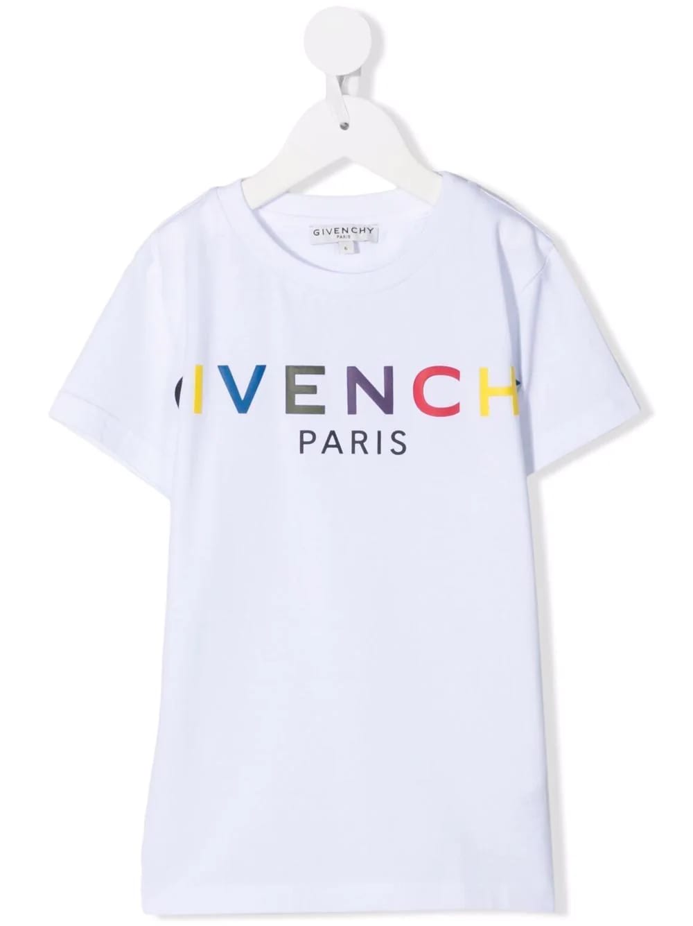 Givenchy Kids White T-shirt With Multicolored Maxi Logo