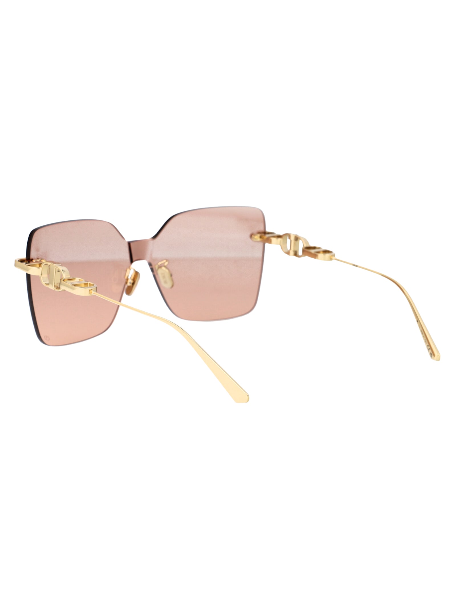 Shop Dior Cd Chain M1u Sunglasses In B0l0 Shiny Gold Dh / Violet