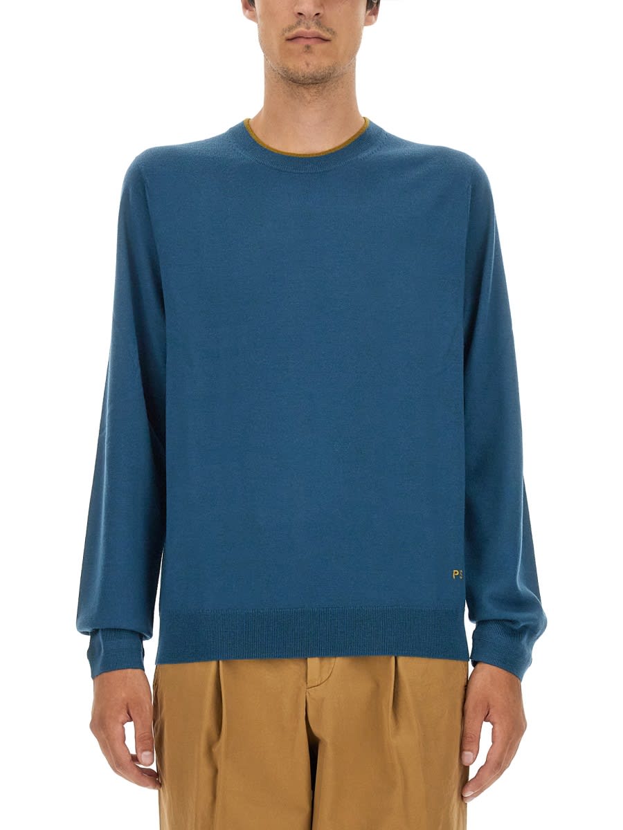 Shop Ps By Paul Smith Jersey With Logo In Blue