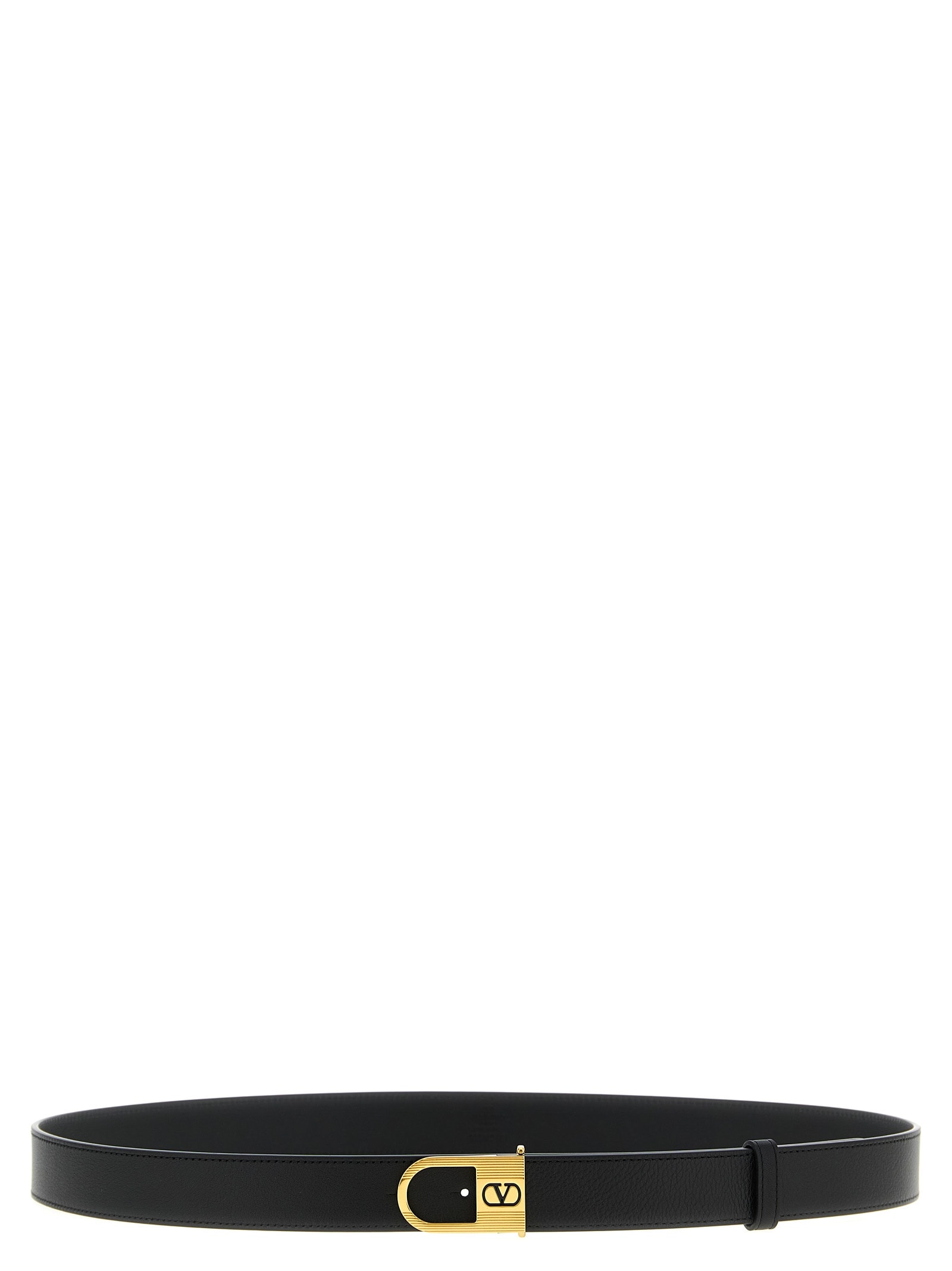 Valentino Enamelled Vlogo Signature Belt In Black