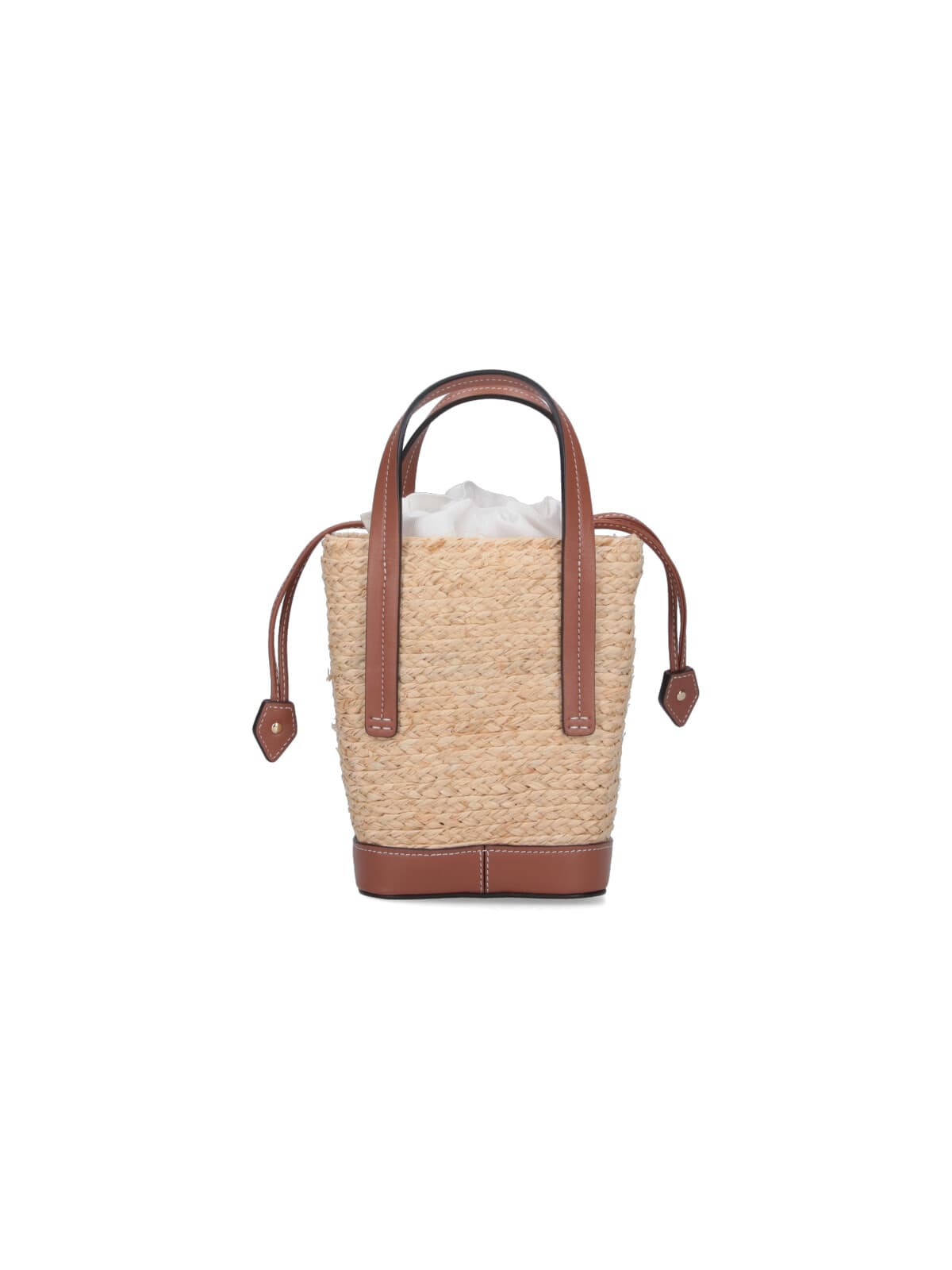 Roger Vivier Viv Skate Rafia Bucket Bag In Neutral